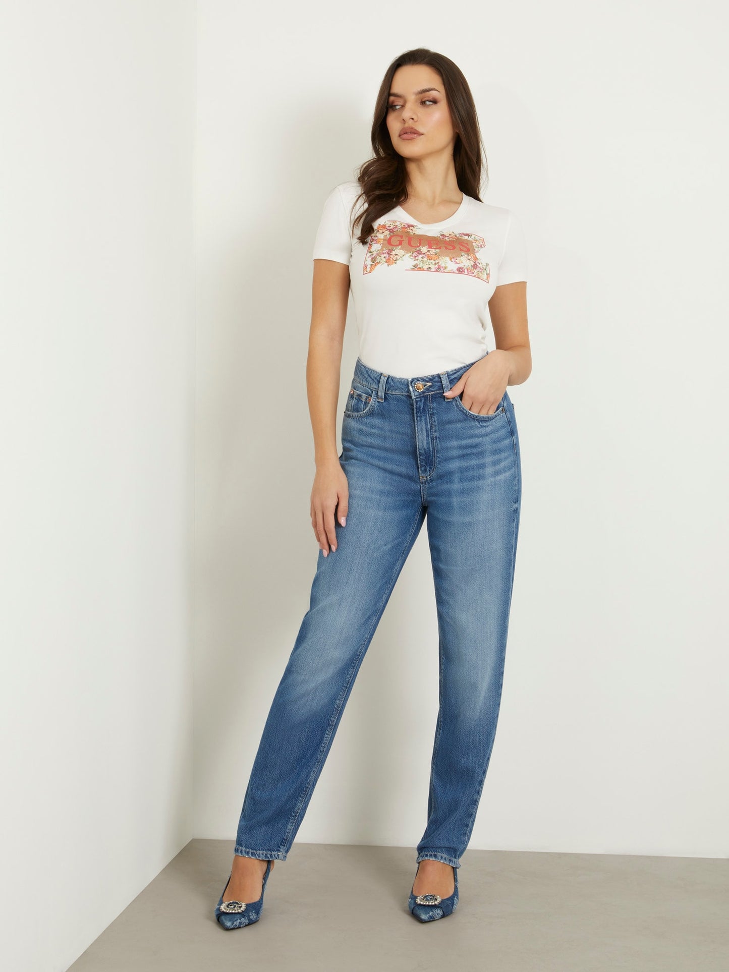 Flower logo stretch t-shirt