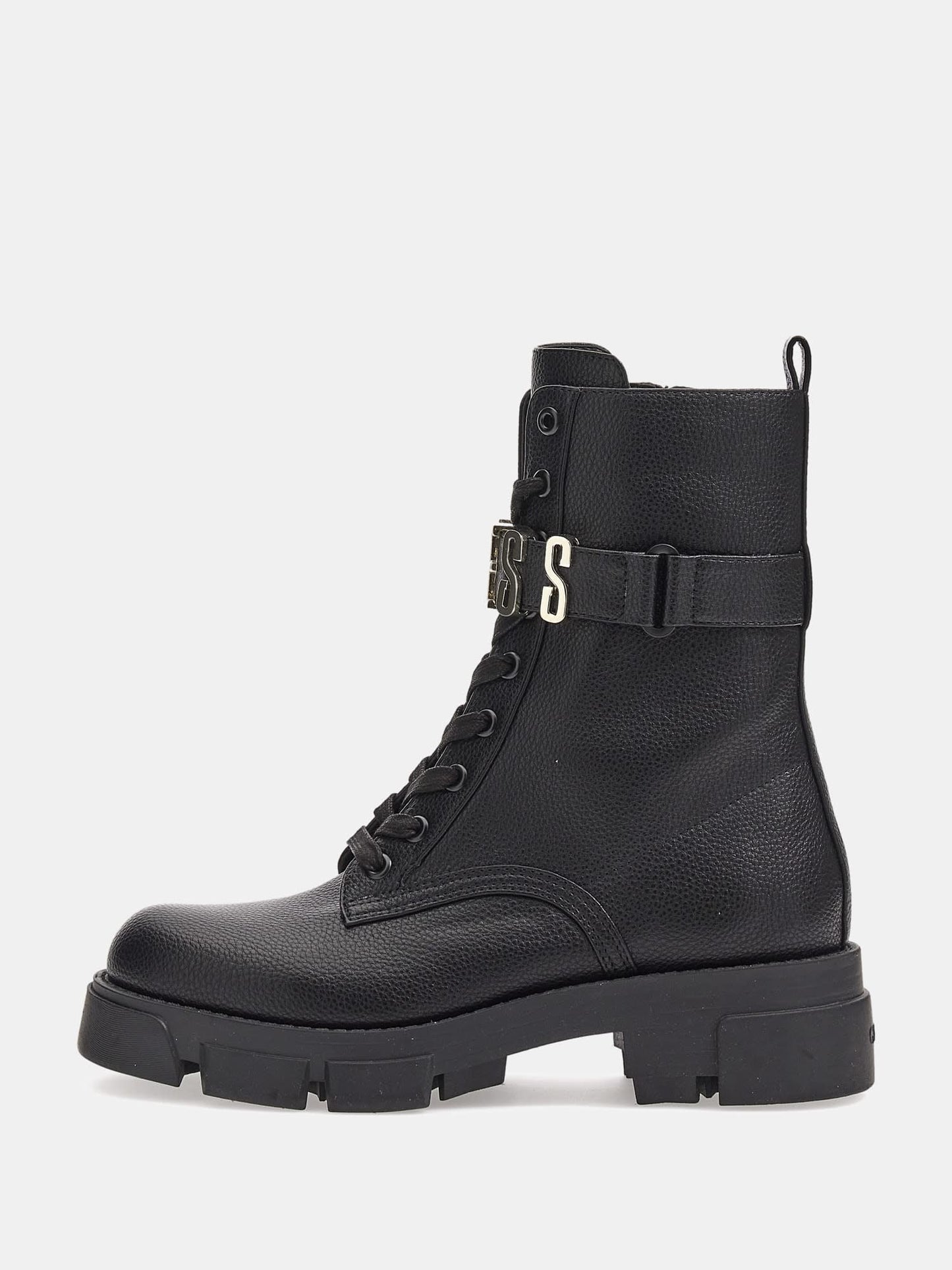 Madox lettering logo combat boots