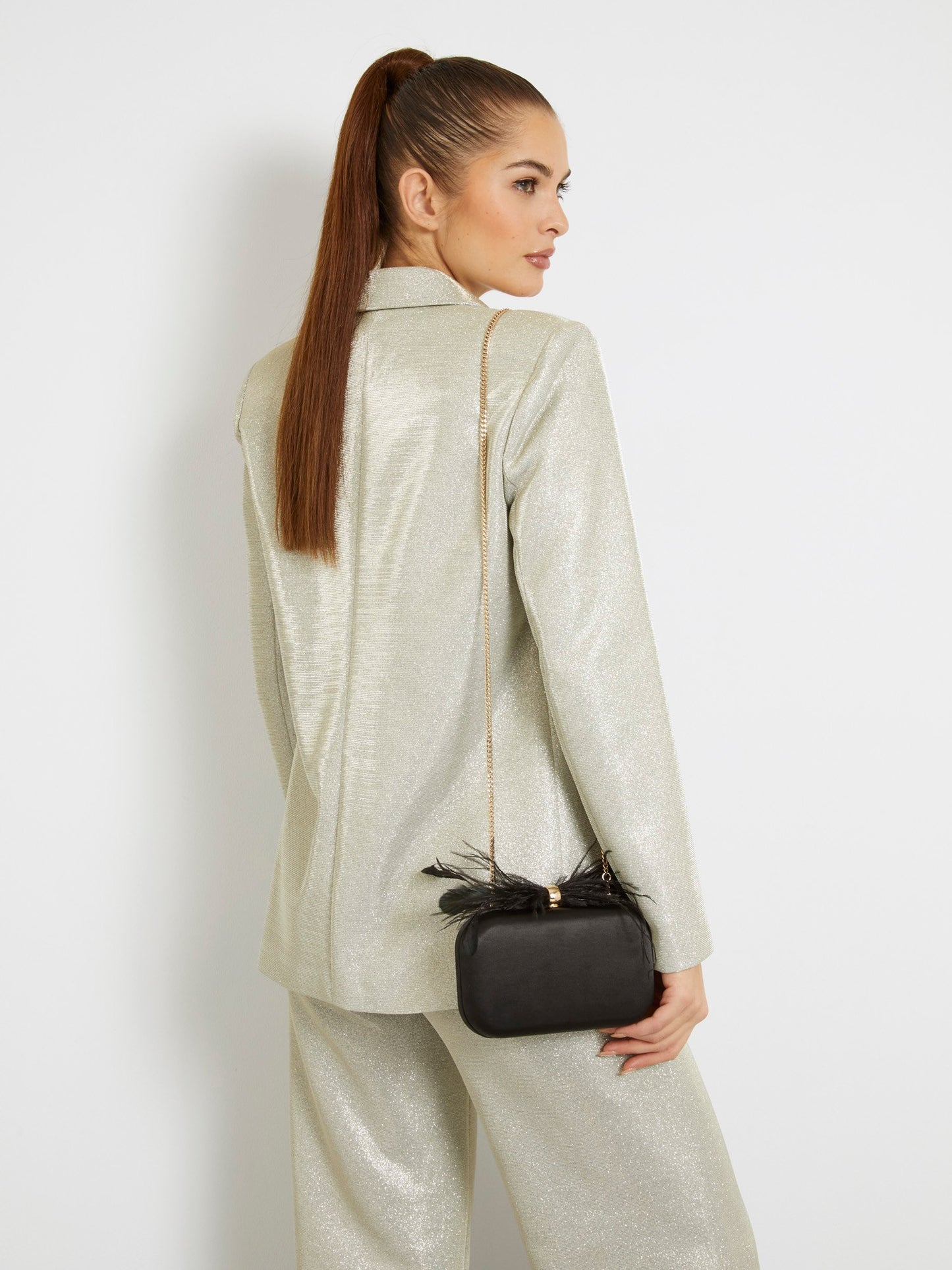 Keyah feathered clutch