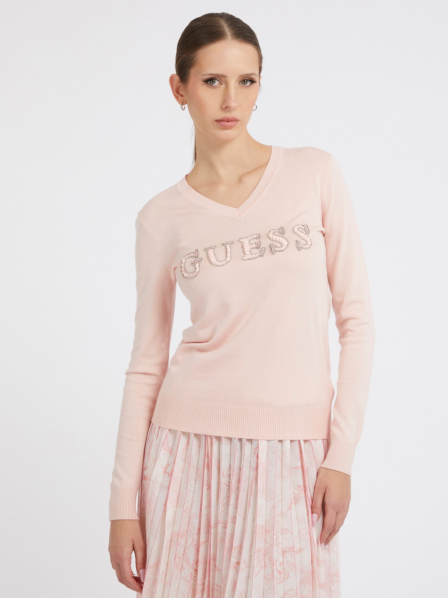 Rhinestones front logo sweater