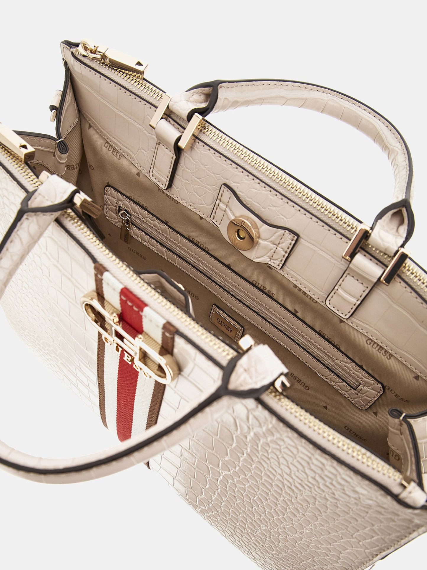 Nelka croc-print handbag