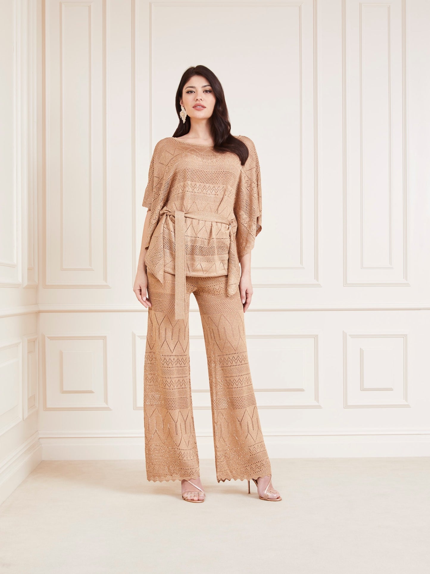 Marciano crochet lurex kimono