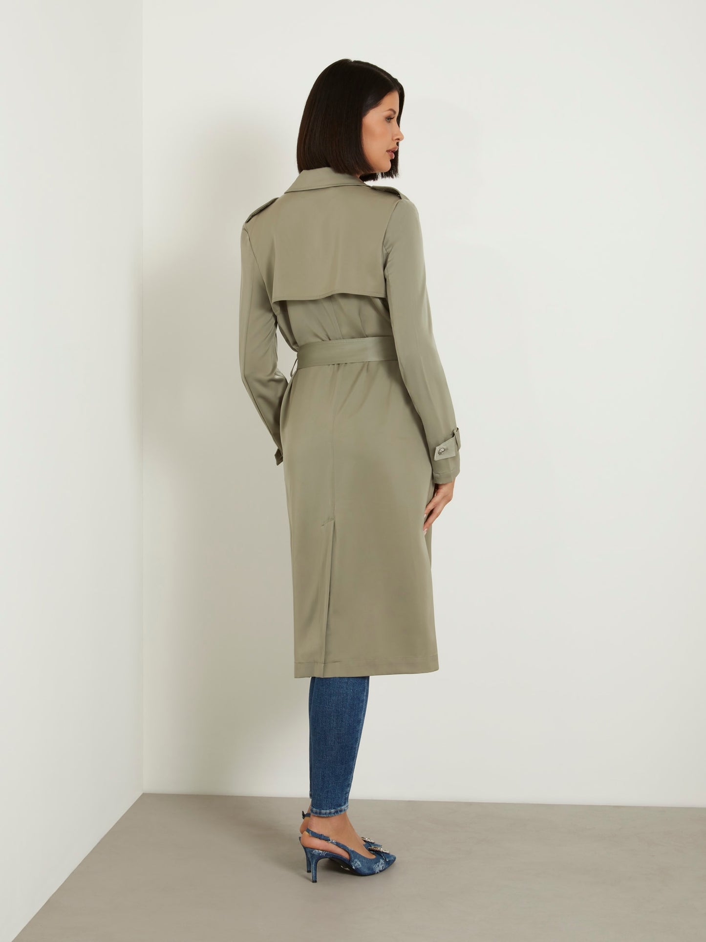 Satin classic trench