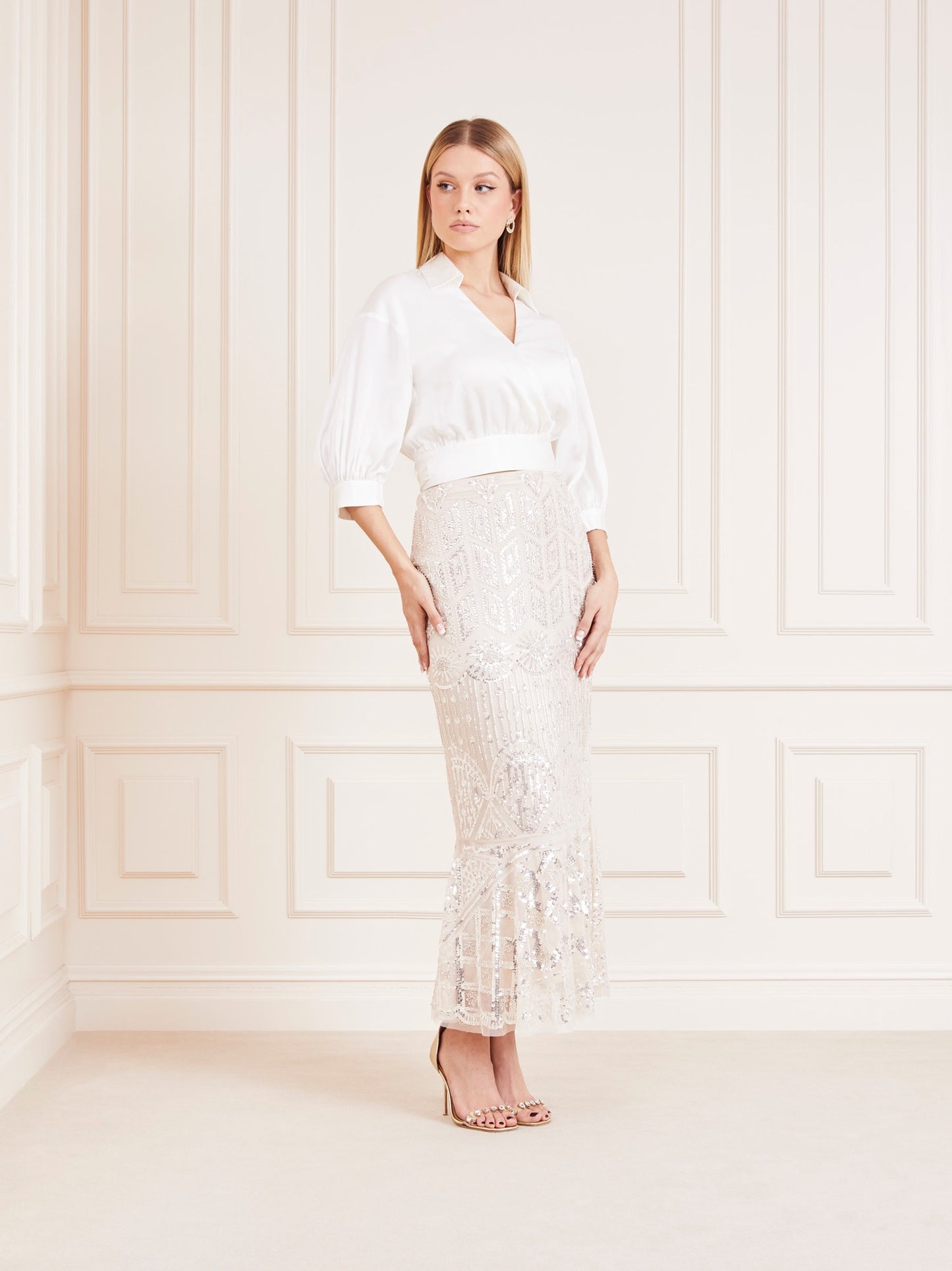 Marciano rhinestones long skirt