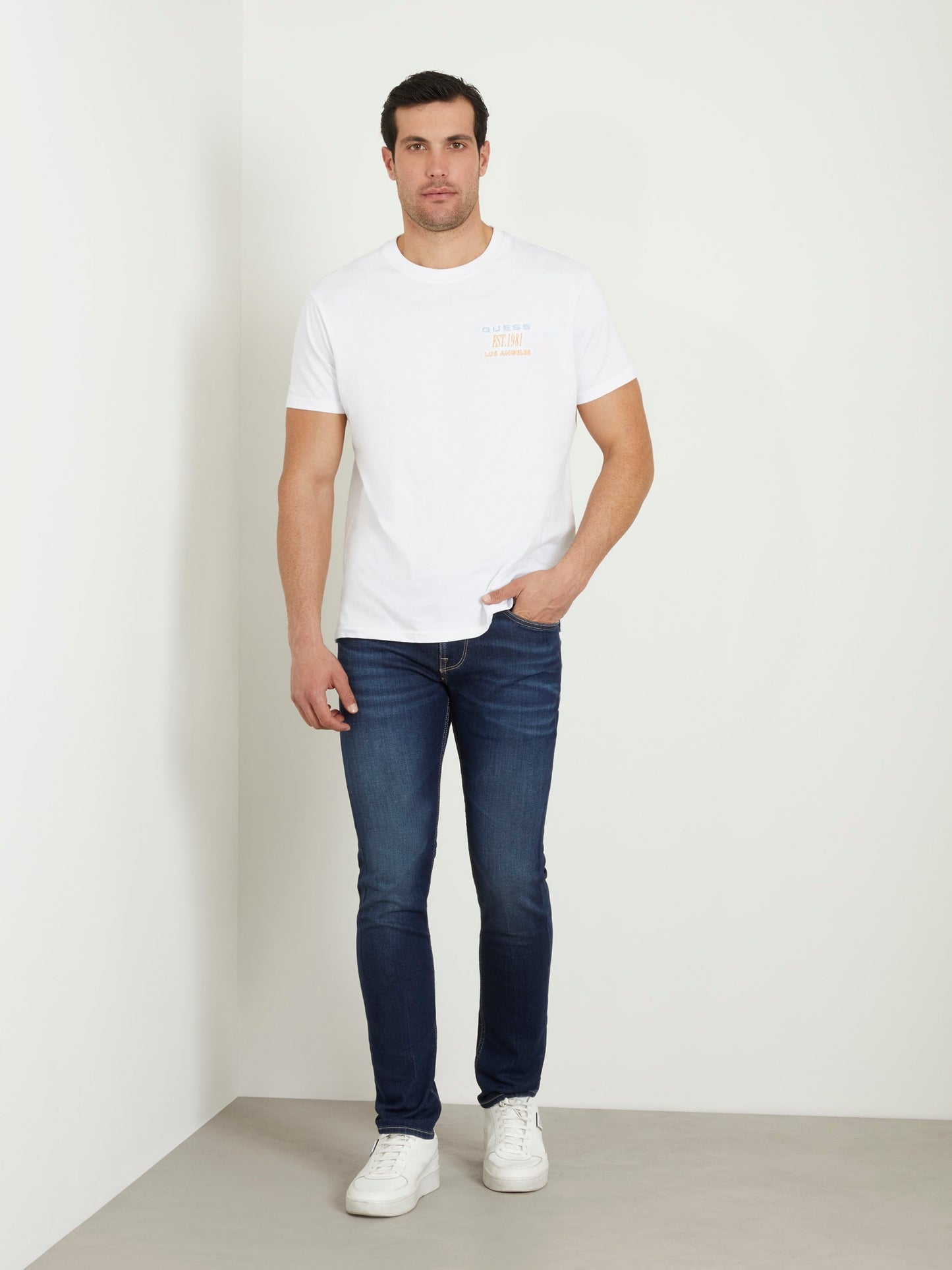 Mid rise slim denim pant