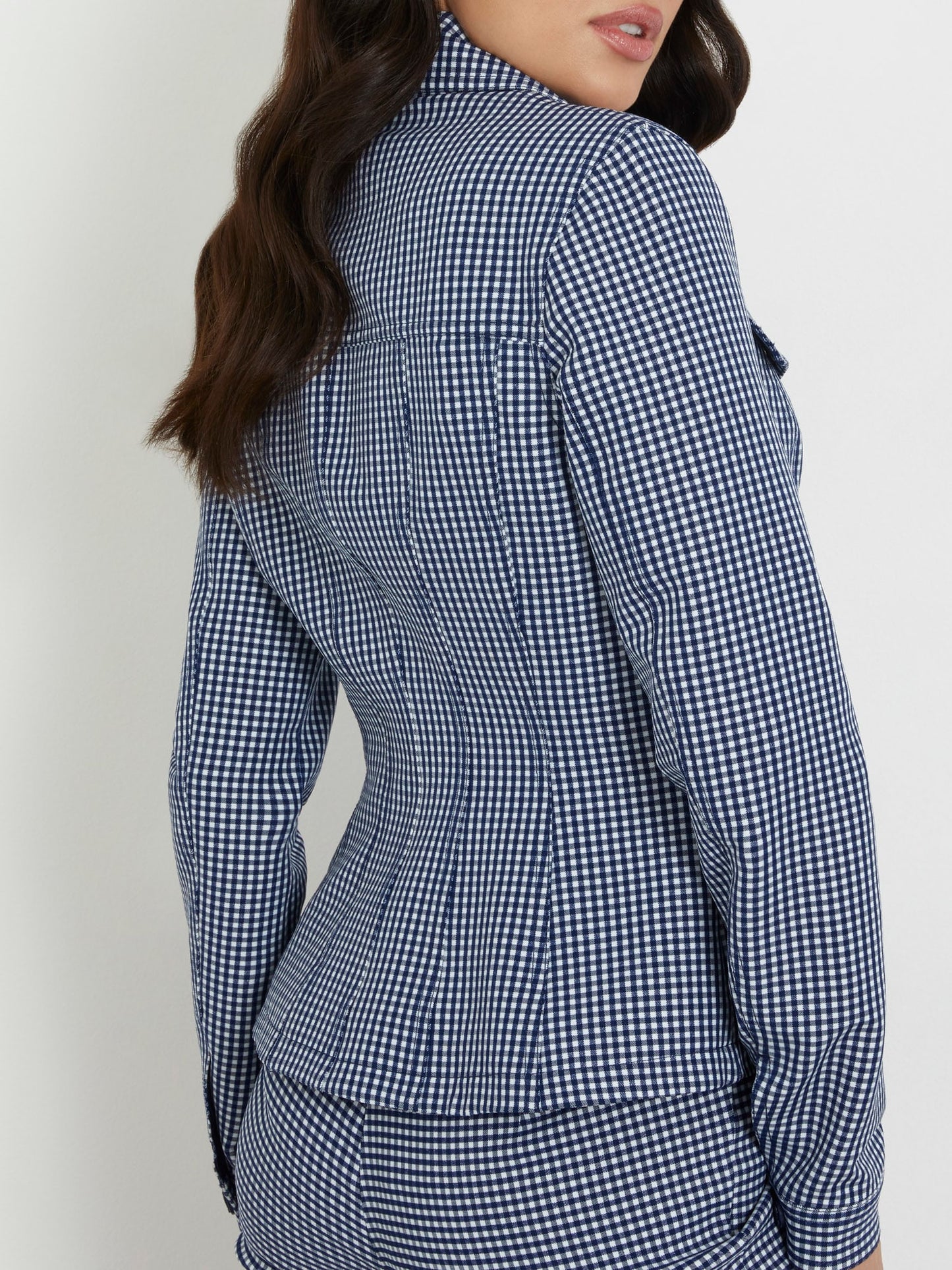 Gingham check print jacket