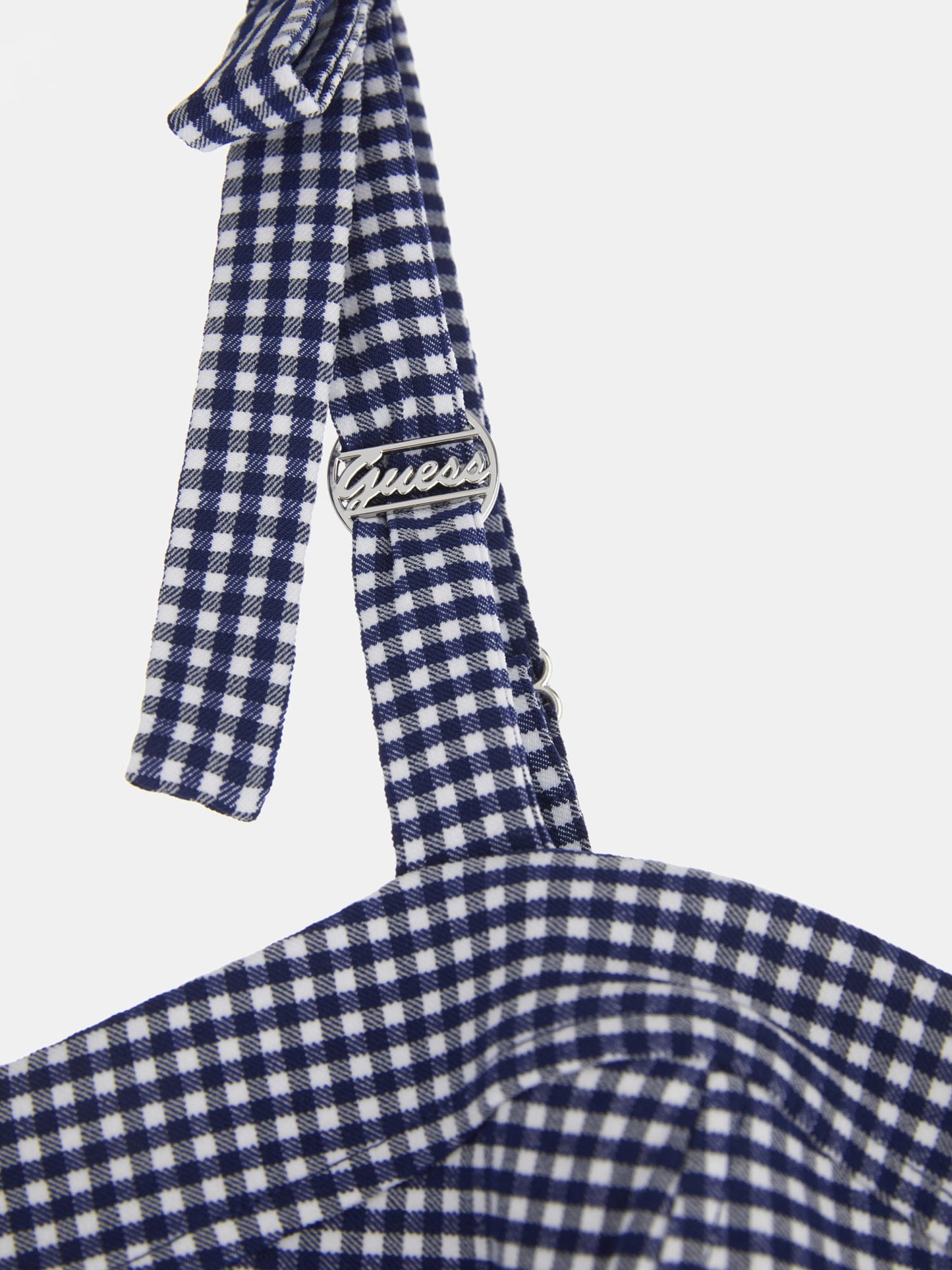 Gingham check print bustier top