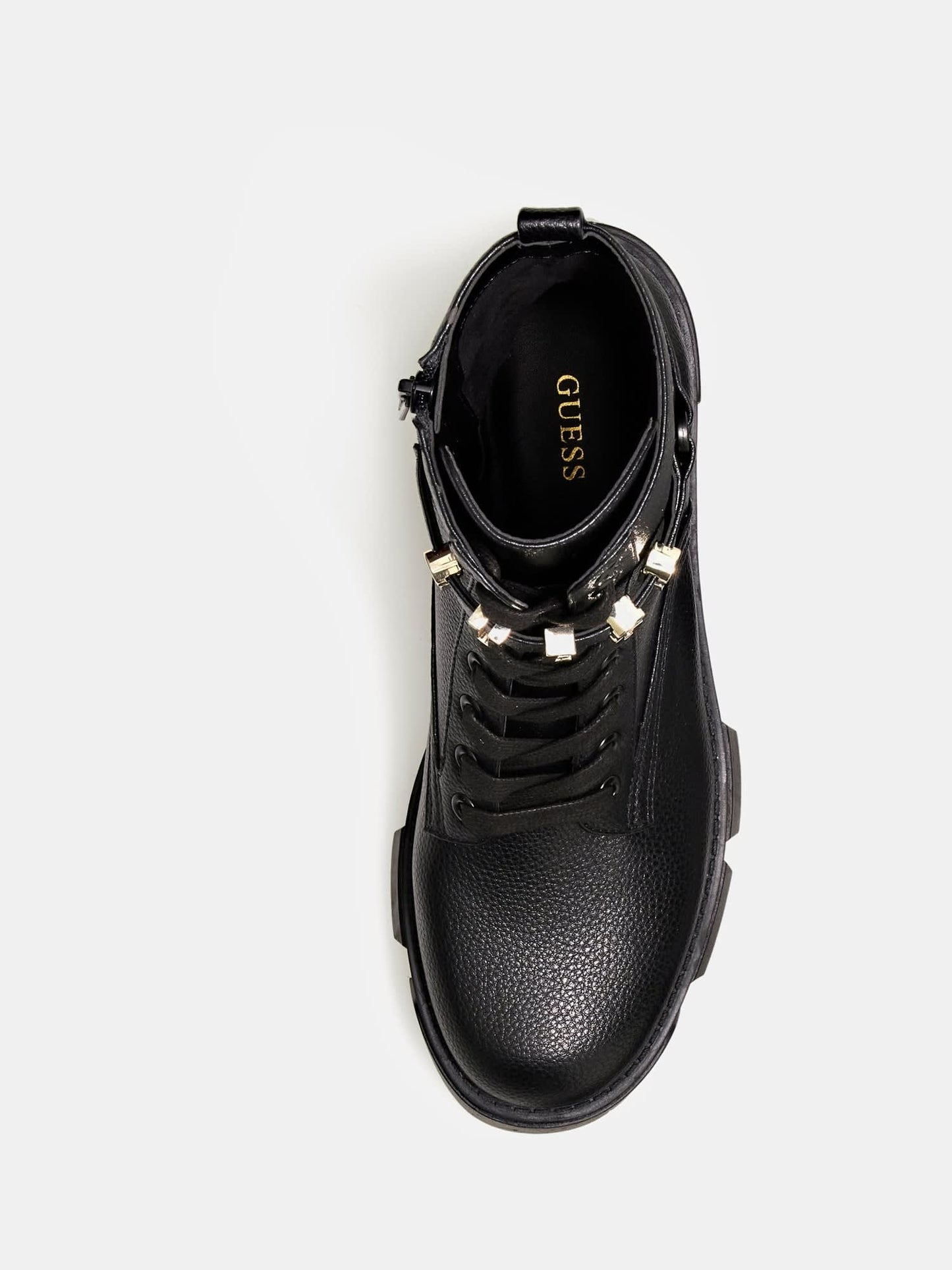 Madox lettering logo combat boots