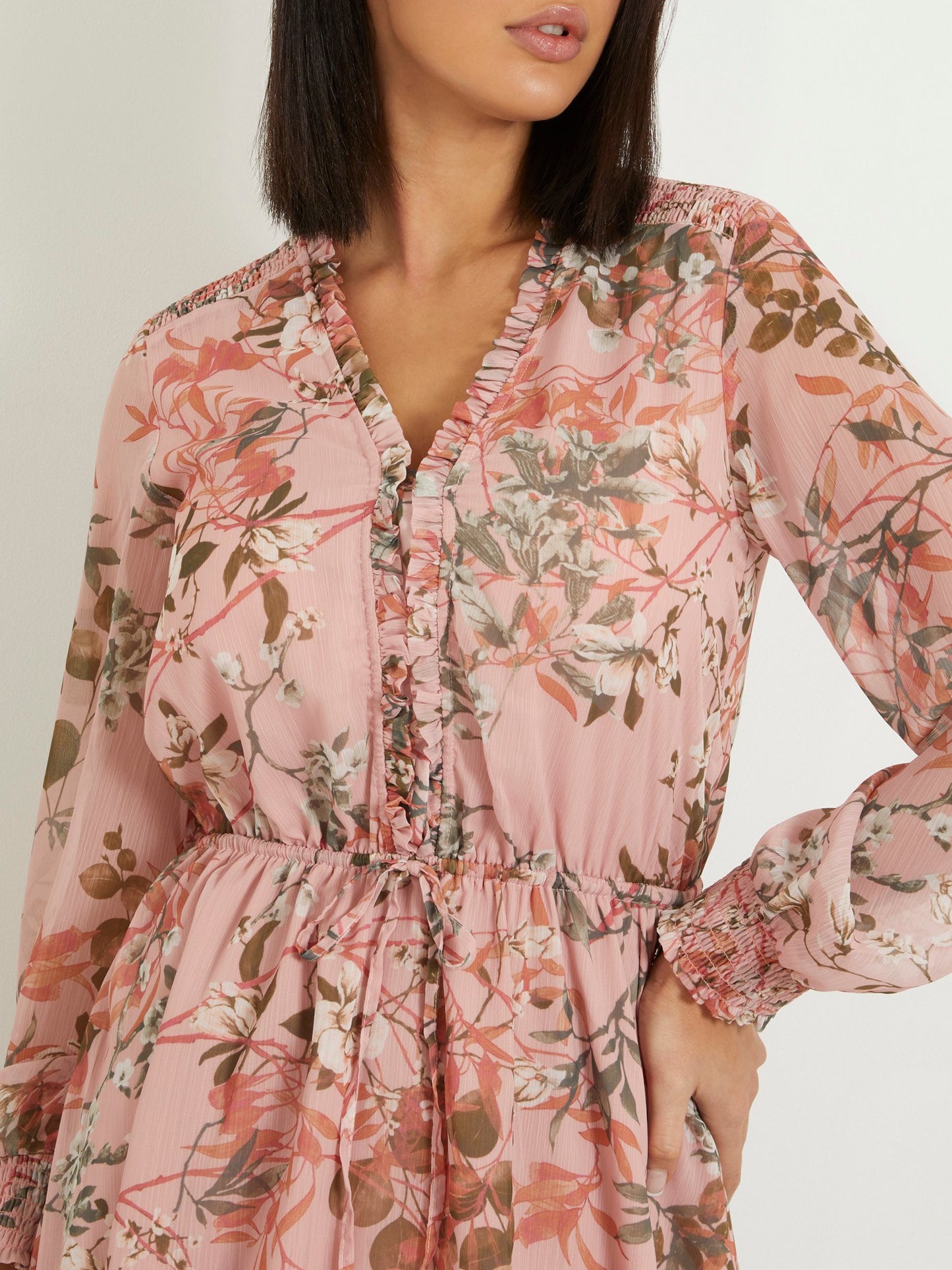 Floral print mini dress