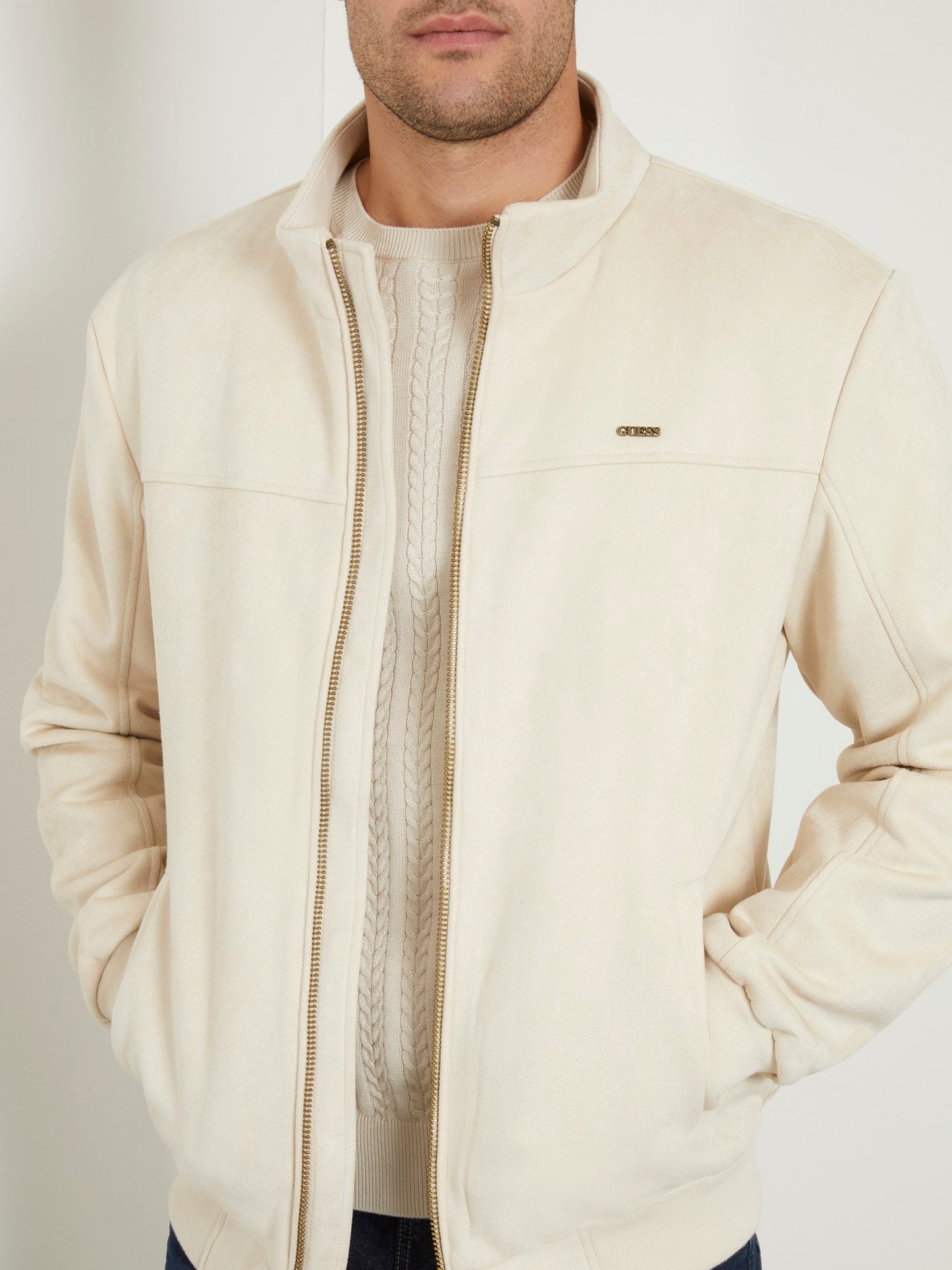 Soft faux suede jacket