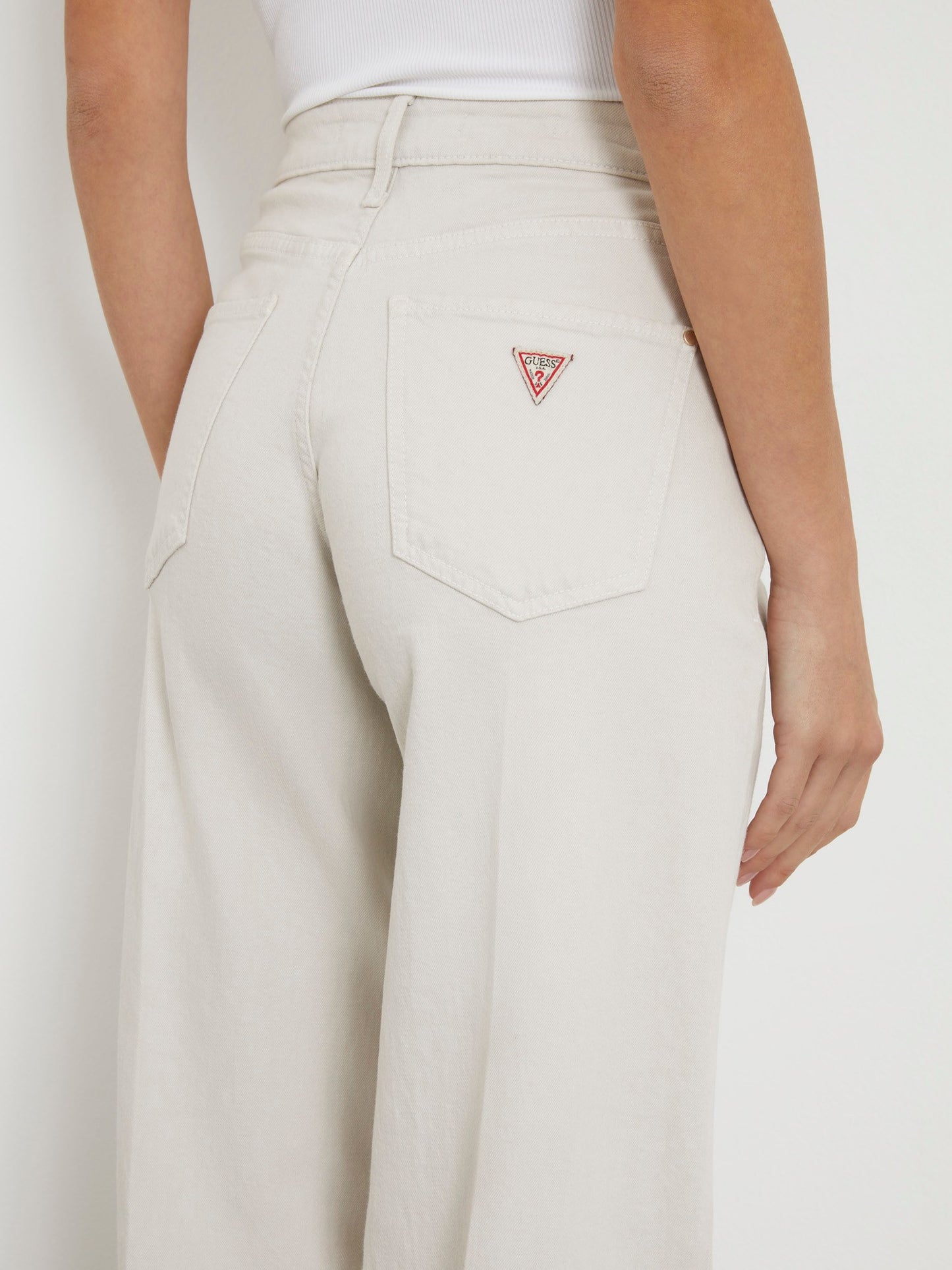 Mid rise wide leg pant