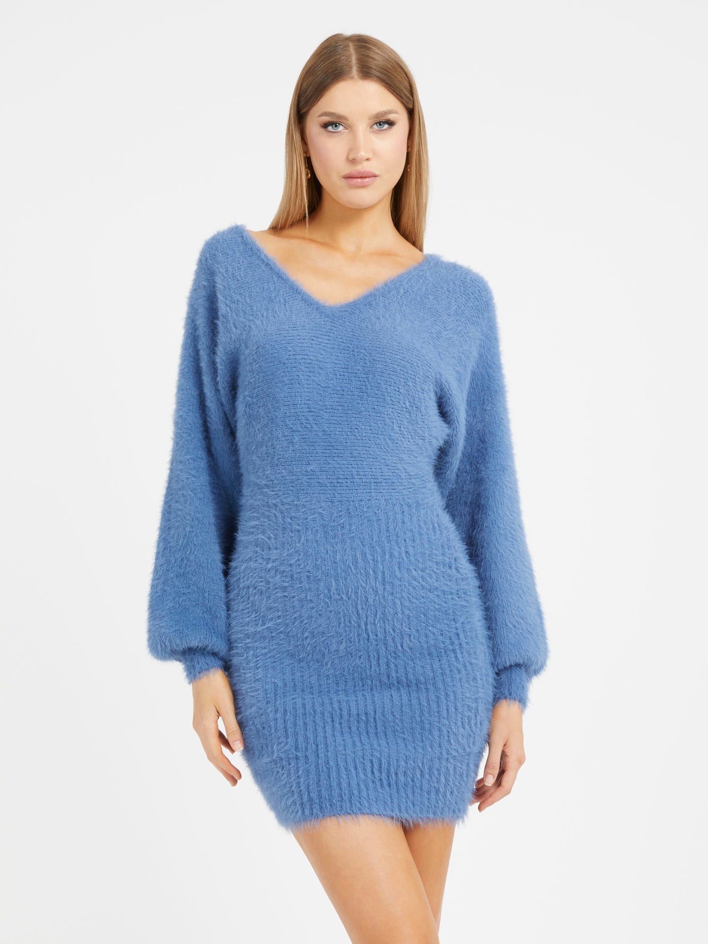 Fuzzy sweater midi dress