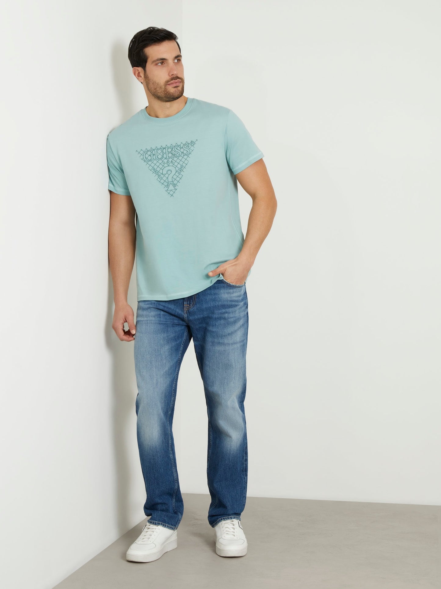 Embroidered triangle logo t-shirt