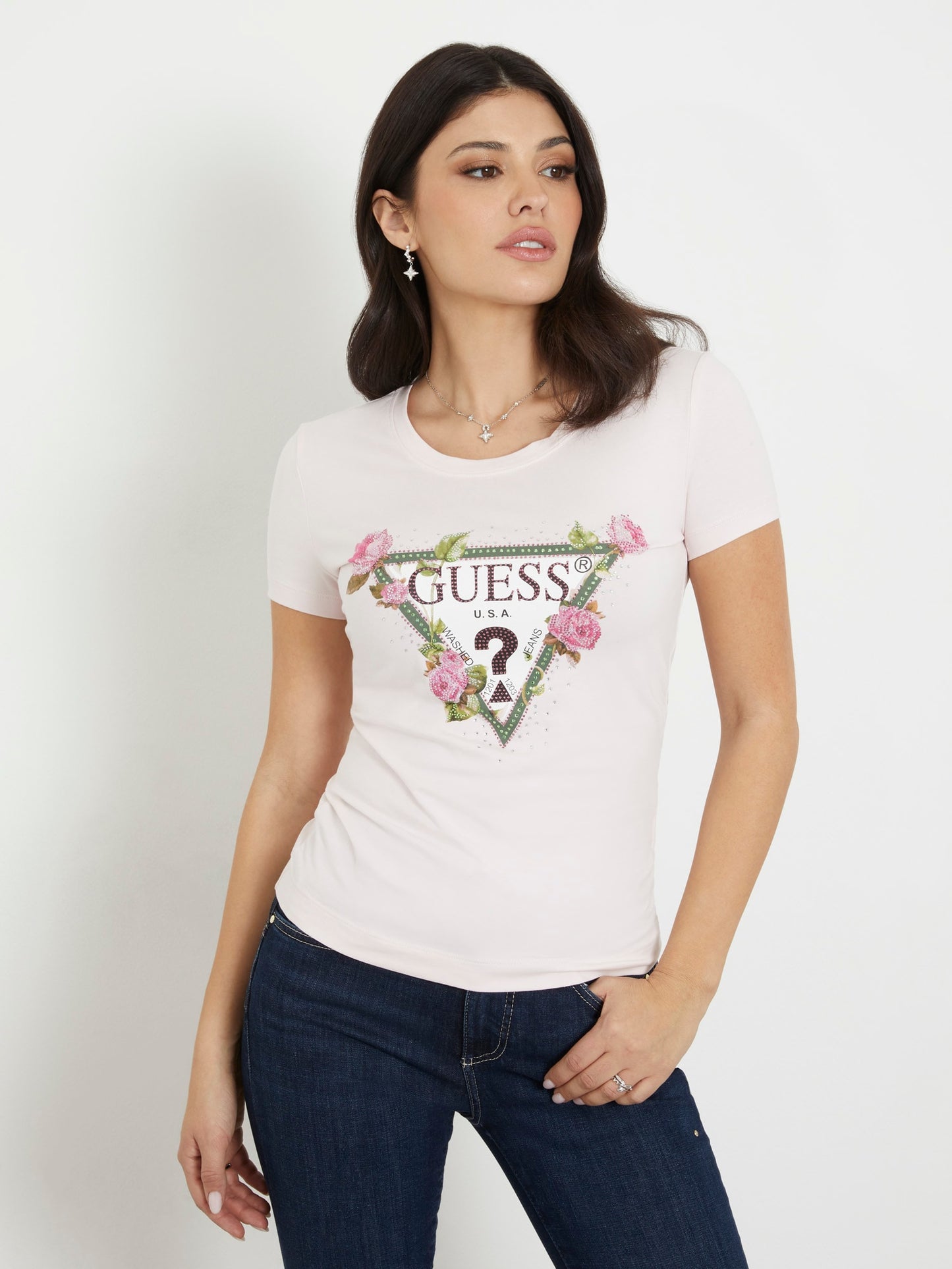 Flower logo stretch t-shirt