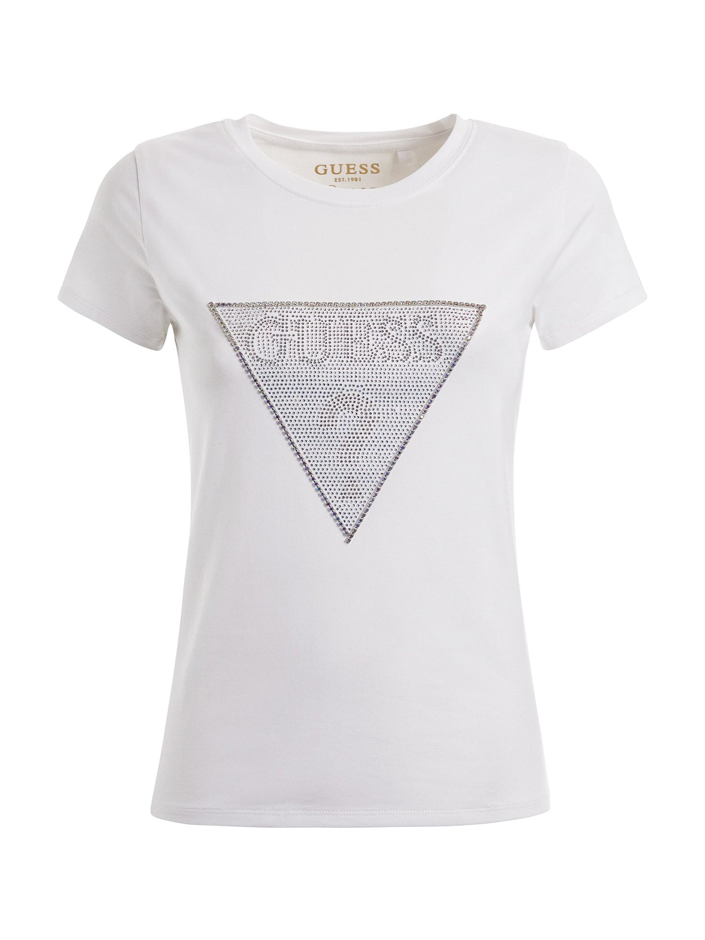 Rhinestones triangle logo t-shirt