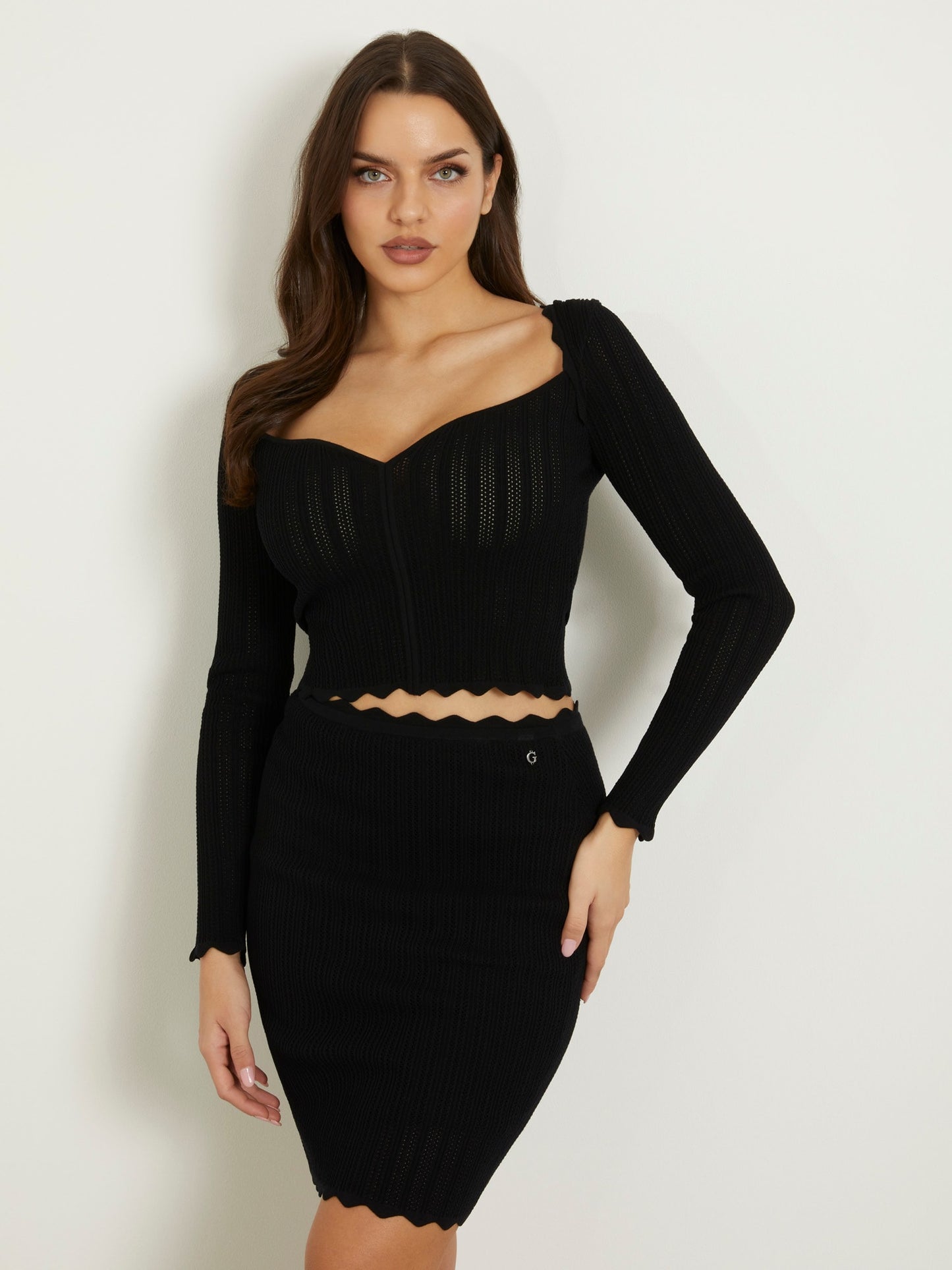 Pointelle knit sweater