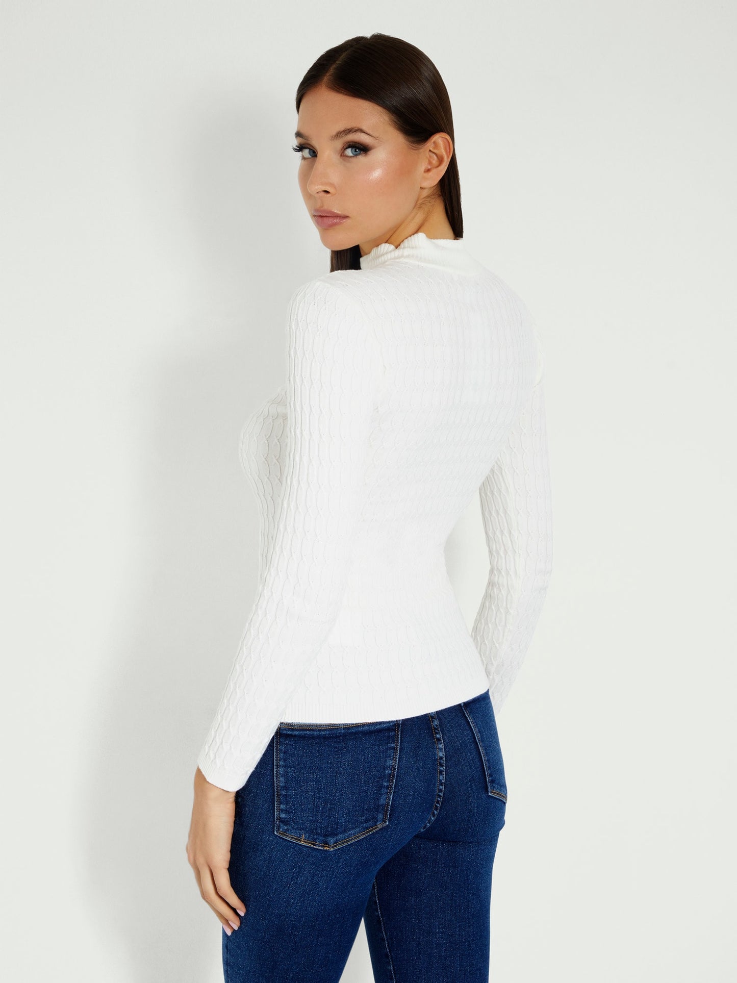 Cut out cable knit sweater