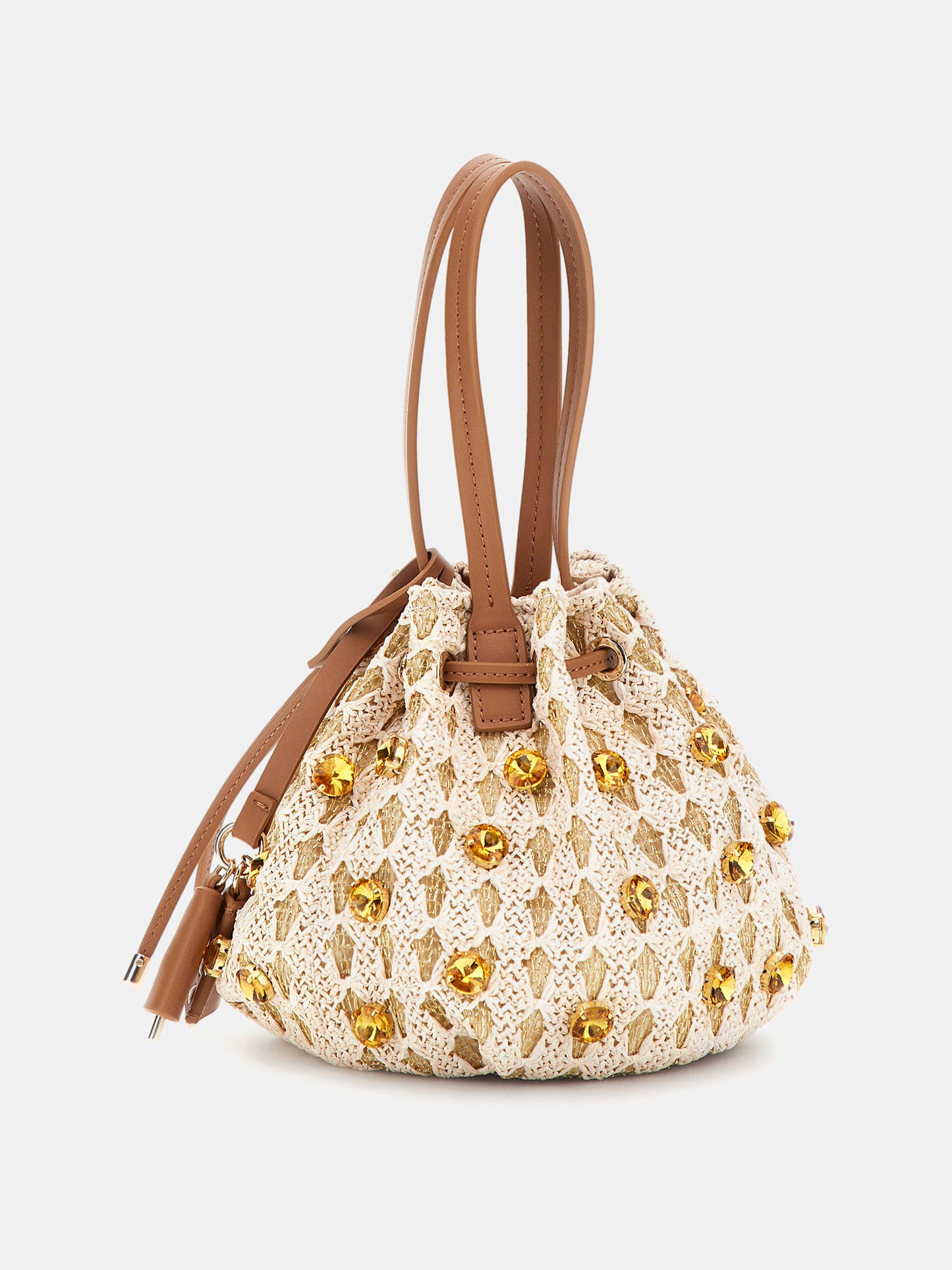Loreny raffia bucket bag