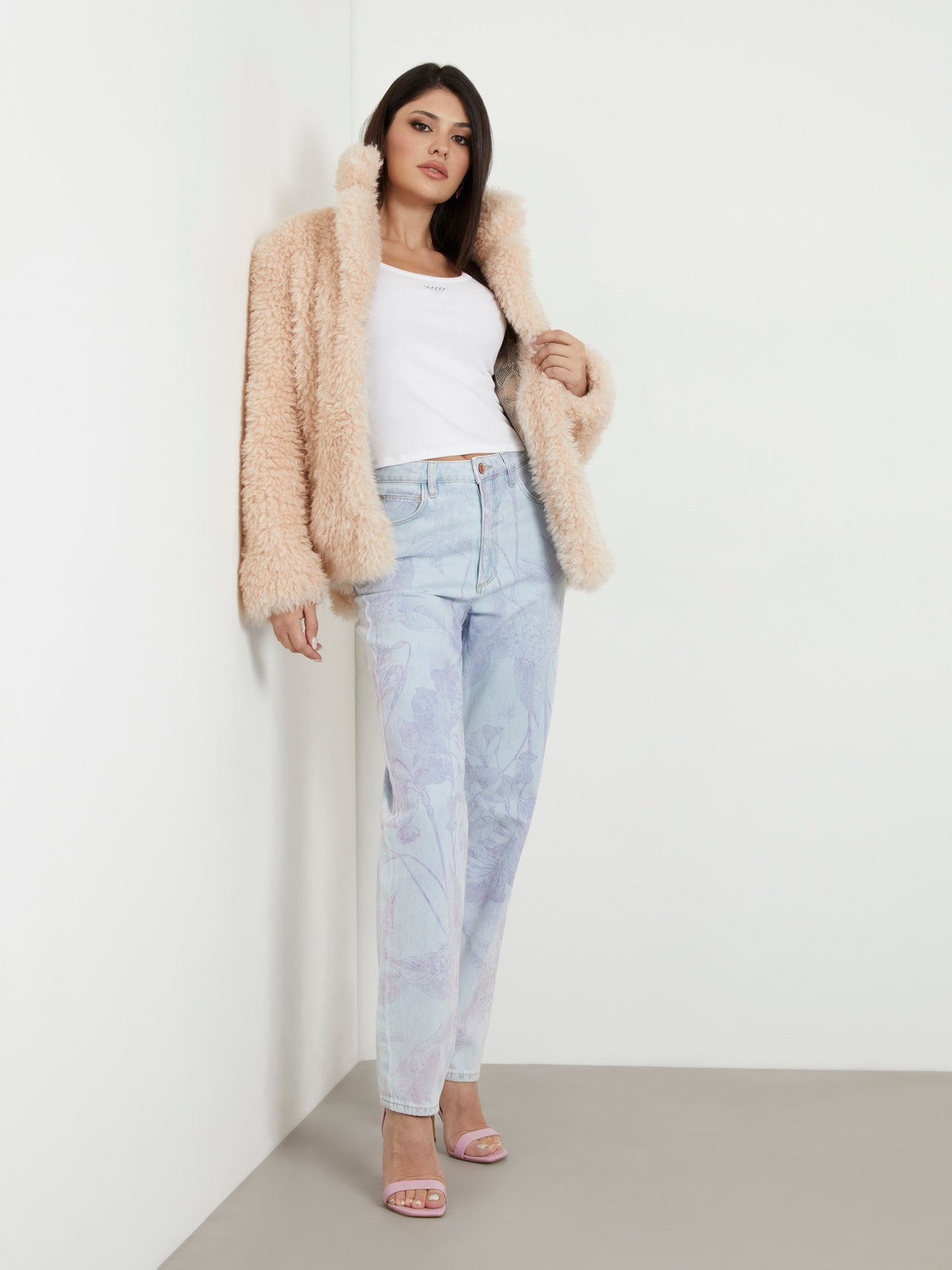 Printed mom denim pant