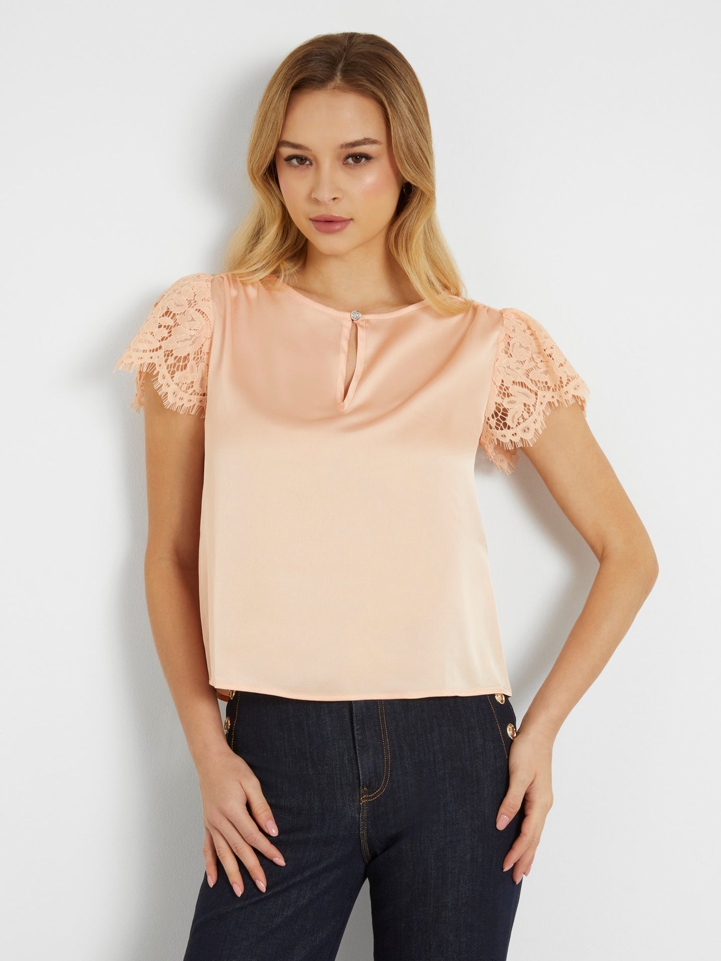 Lace sleeves top