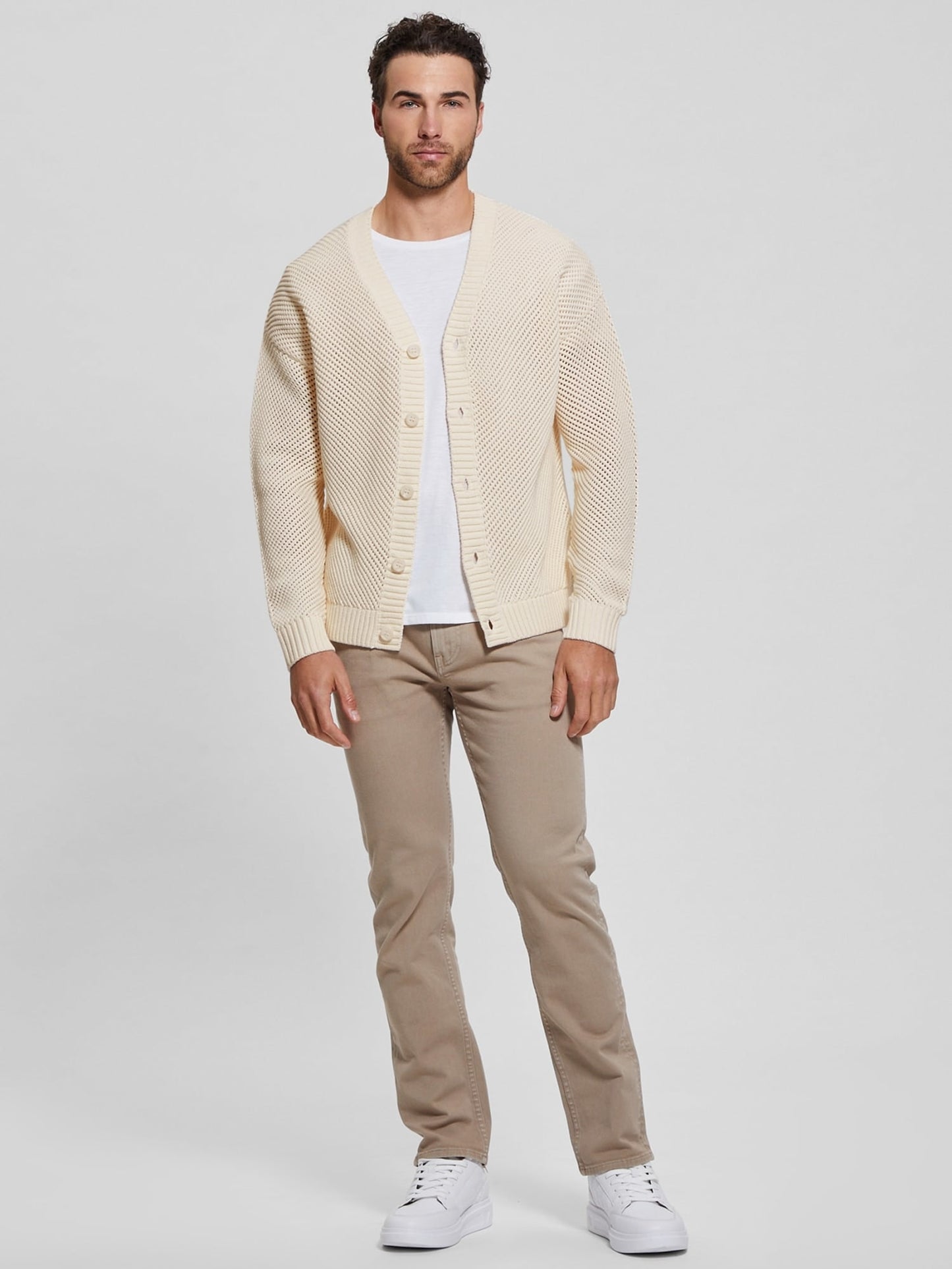 Mesh stitch cardigan