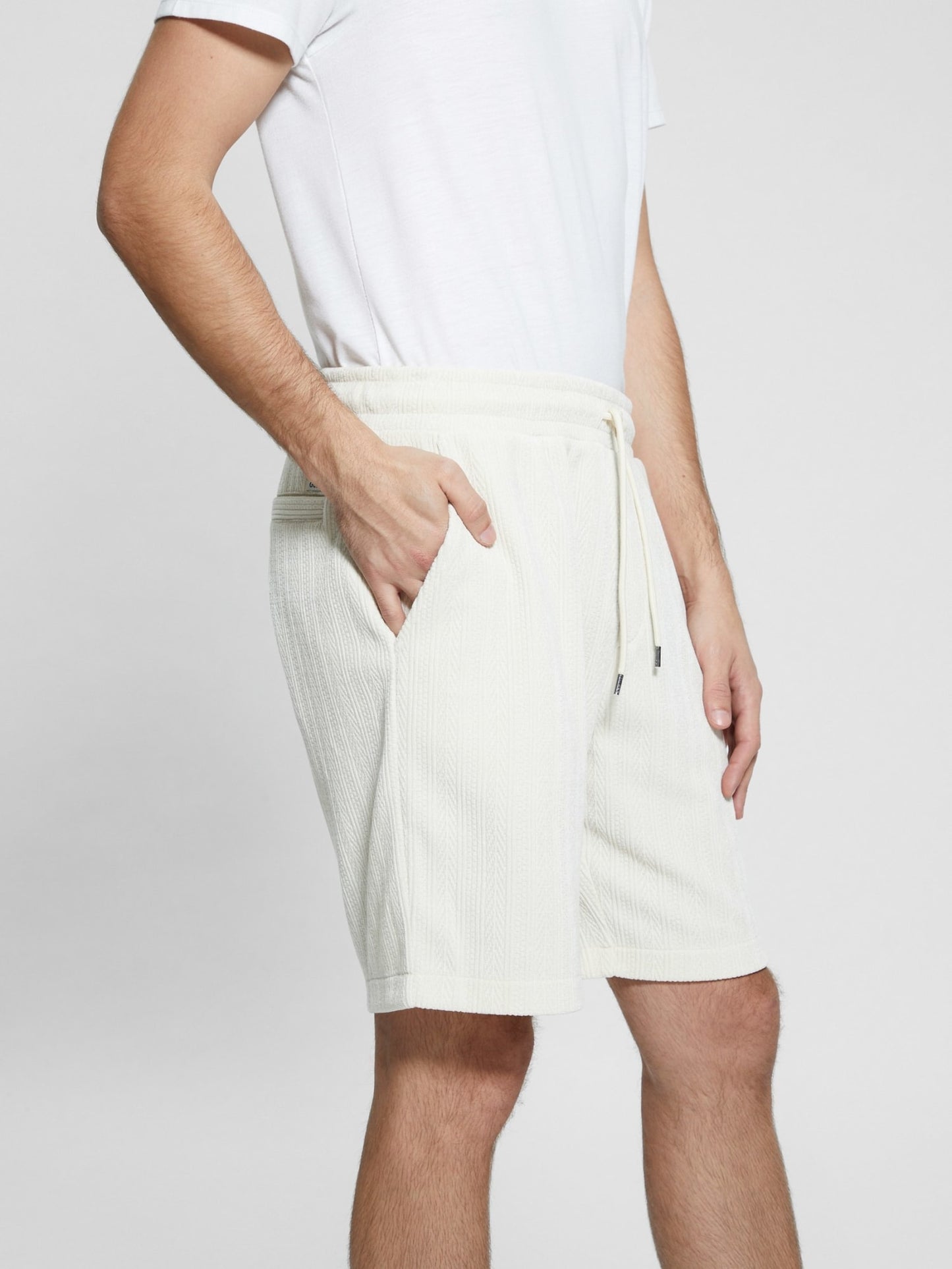 Textured knit shorts