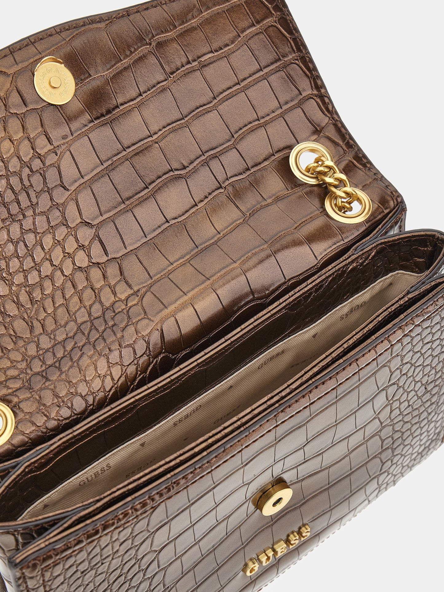 G James croc-look crossbody