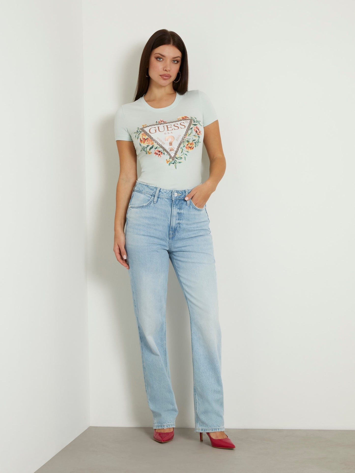 Flower logo stretch t-shirt