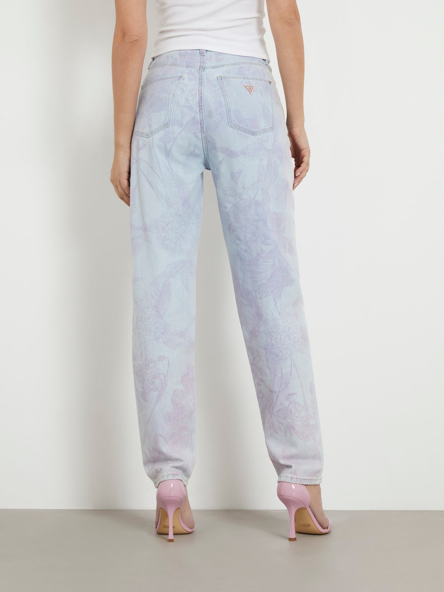 Printed mom denim pant