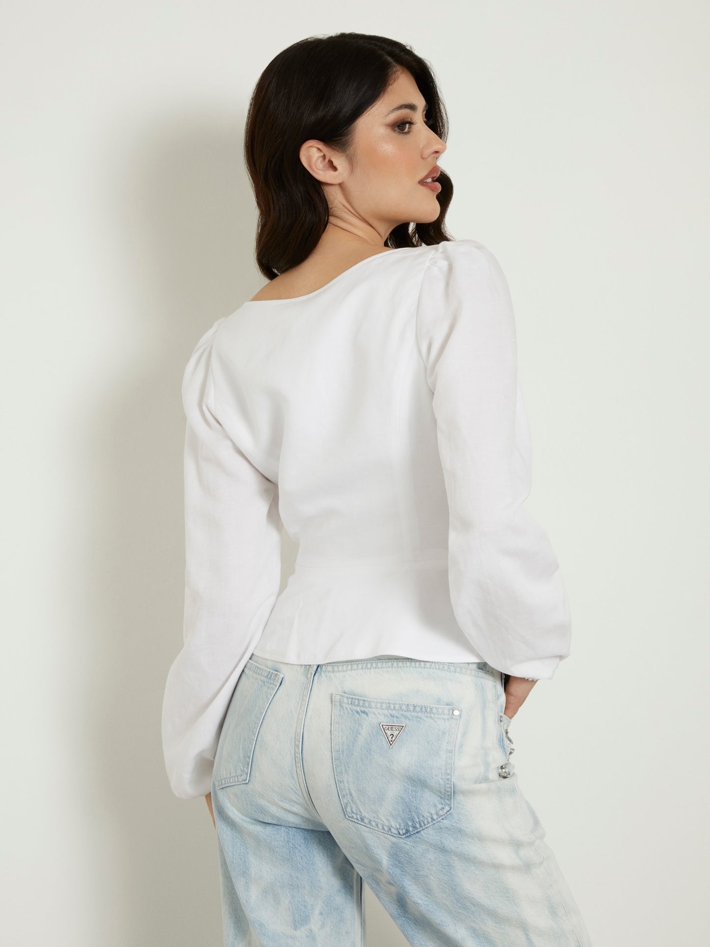 Lace up blouse