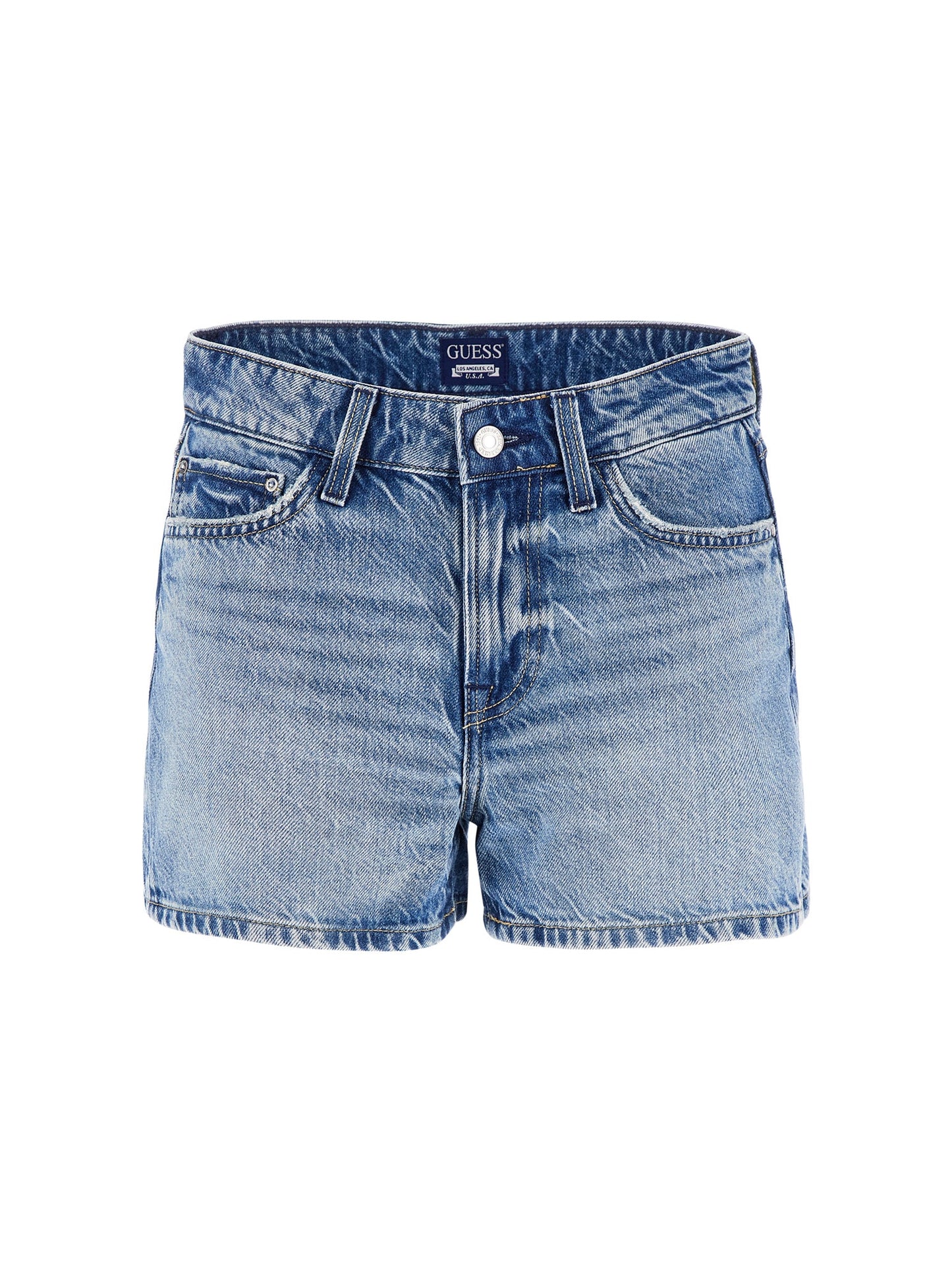 Mid rise denim shorts