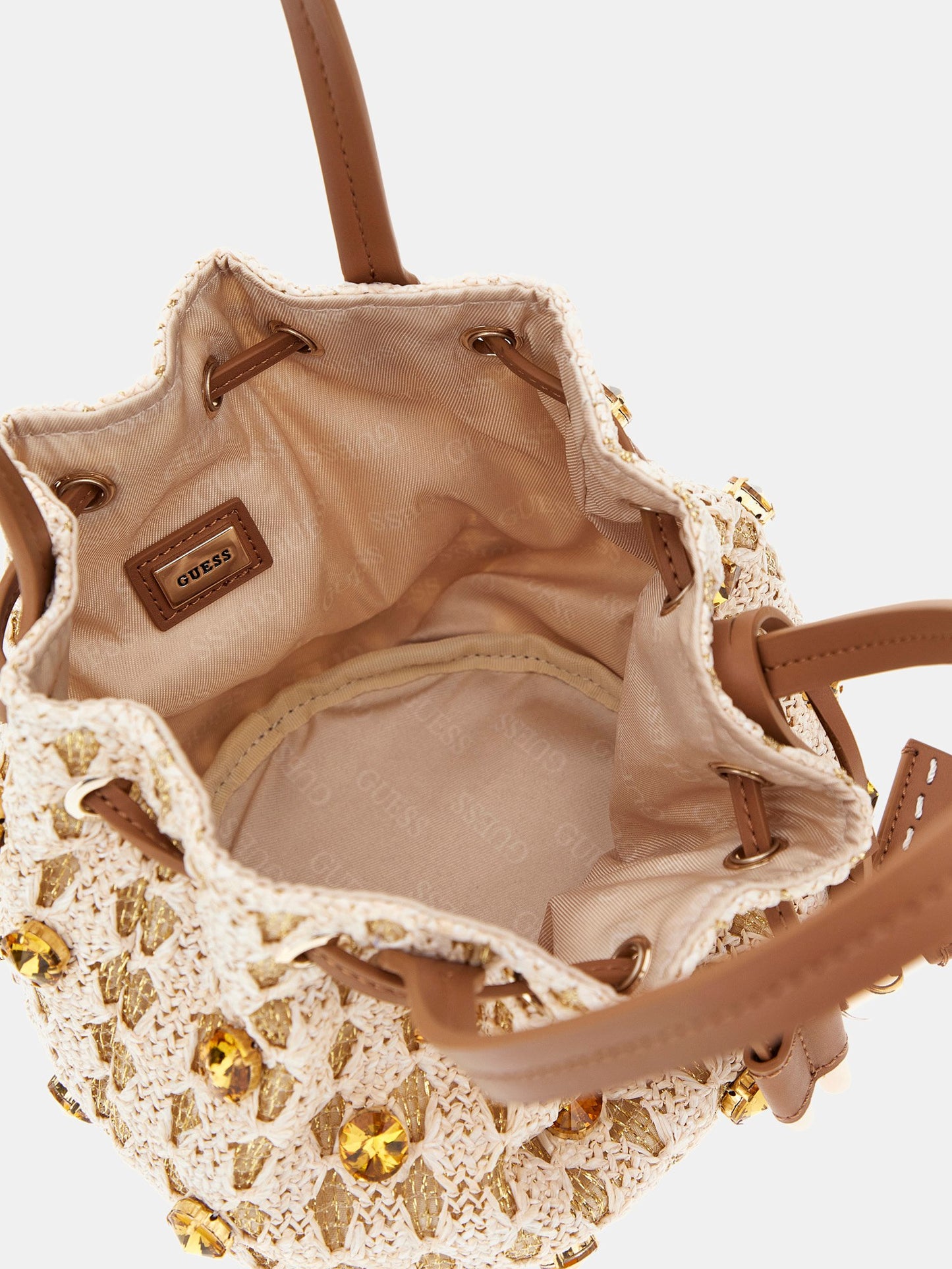 Loreny raffia bucket bag