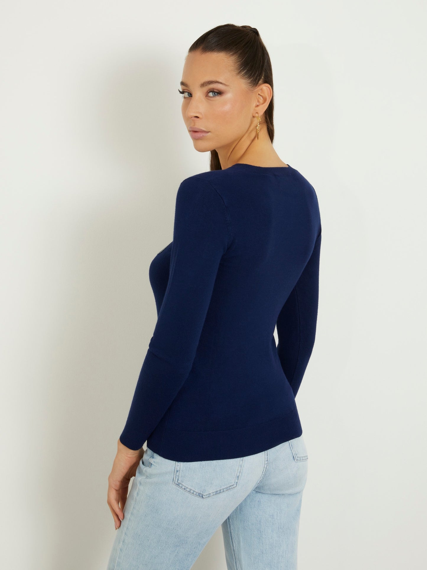 Rhinestones front logo sweater