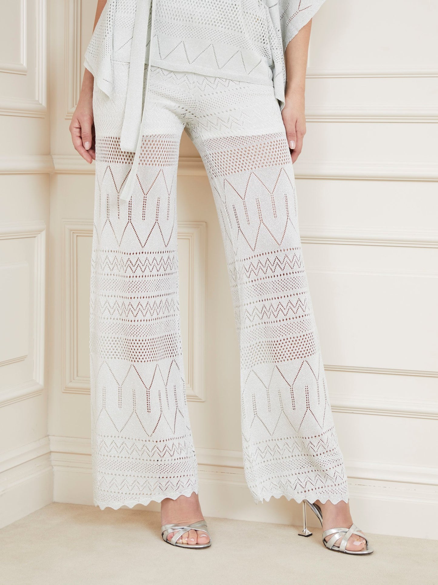 Marciano crochet lurex pants