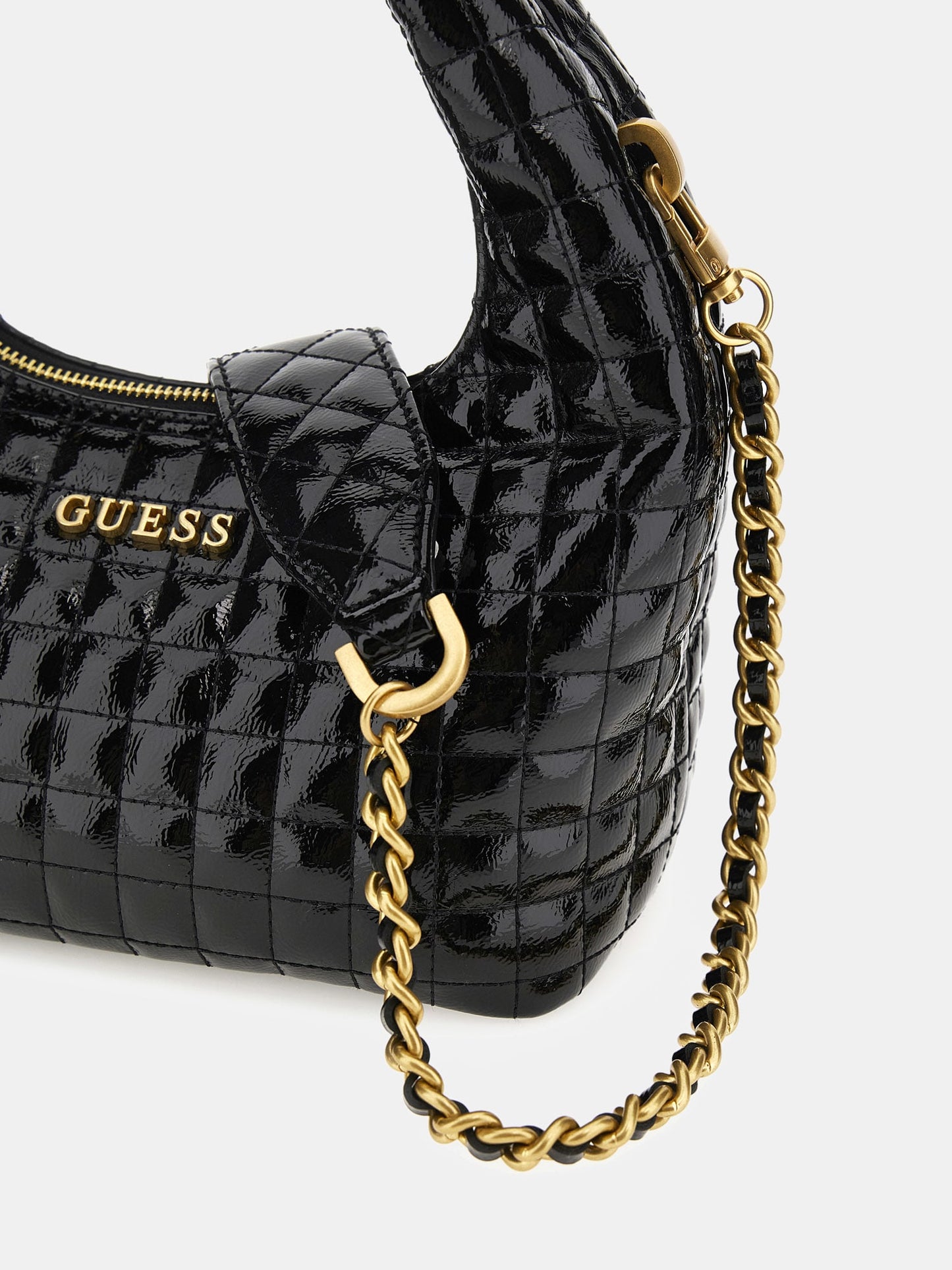 Tia patent leather shoulder bag