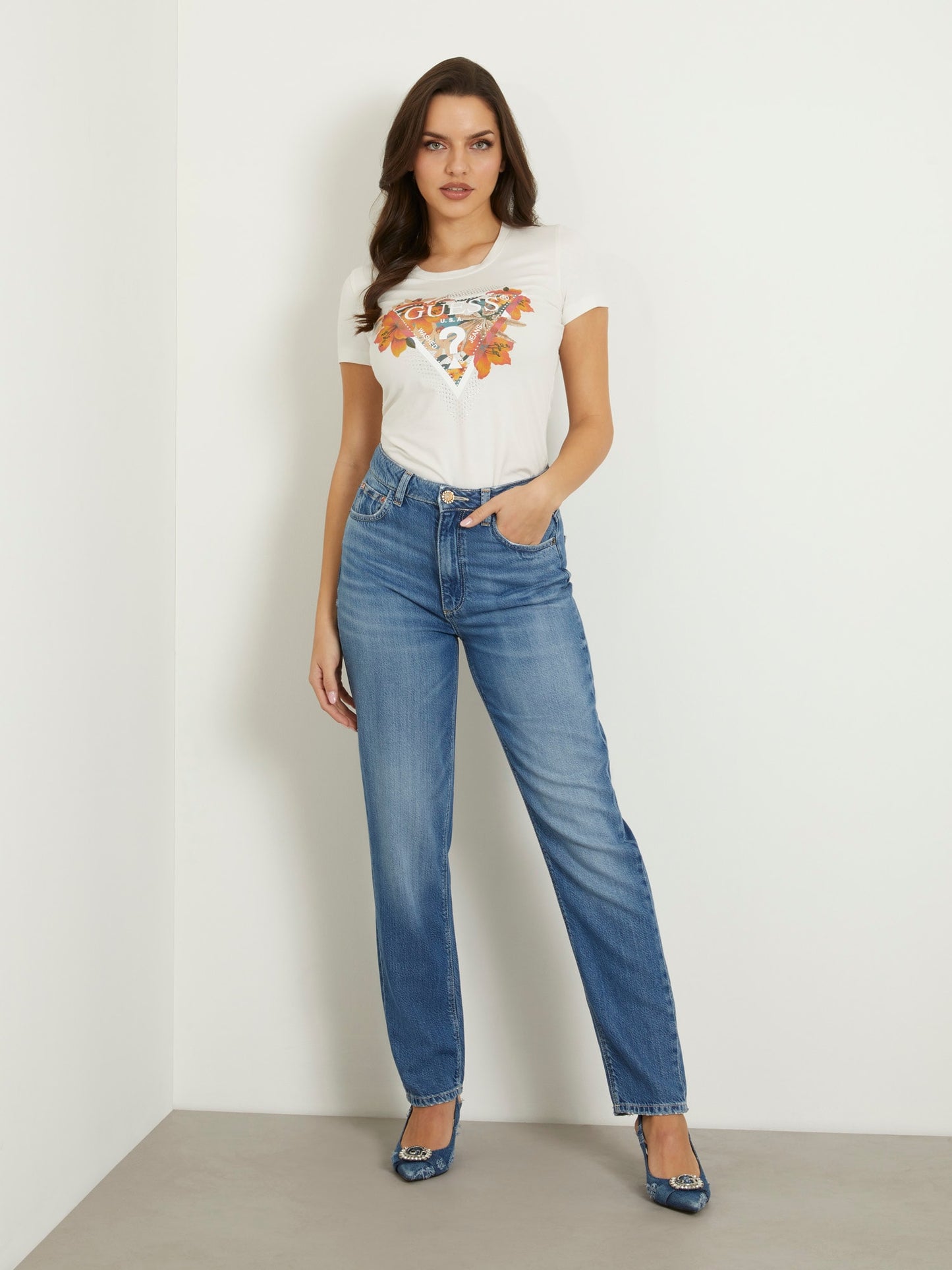 High rise mom denim pant