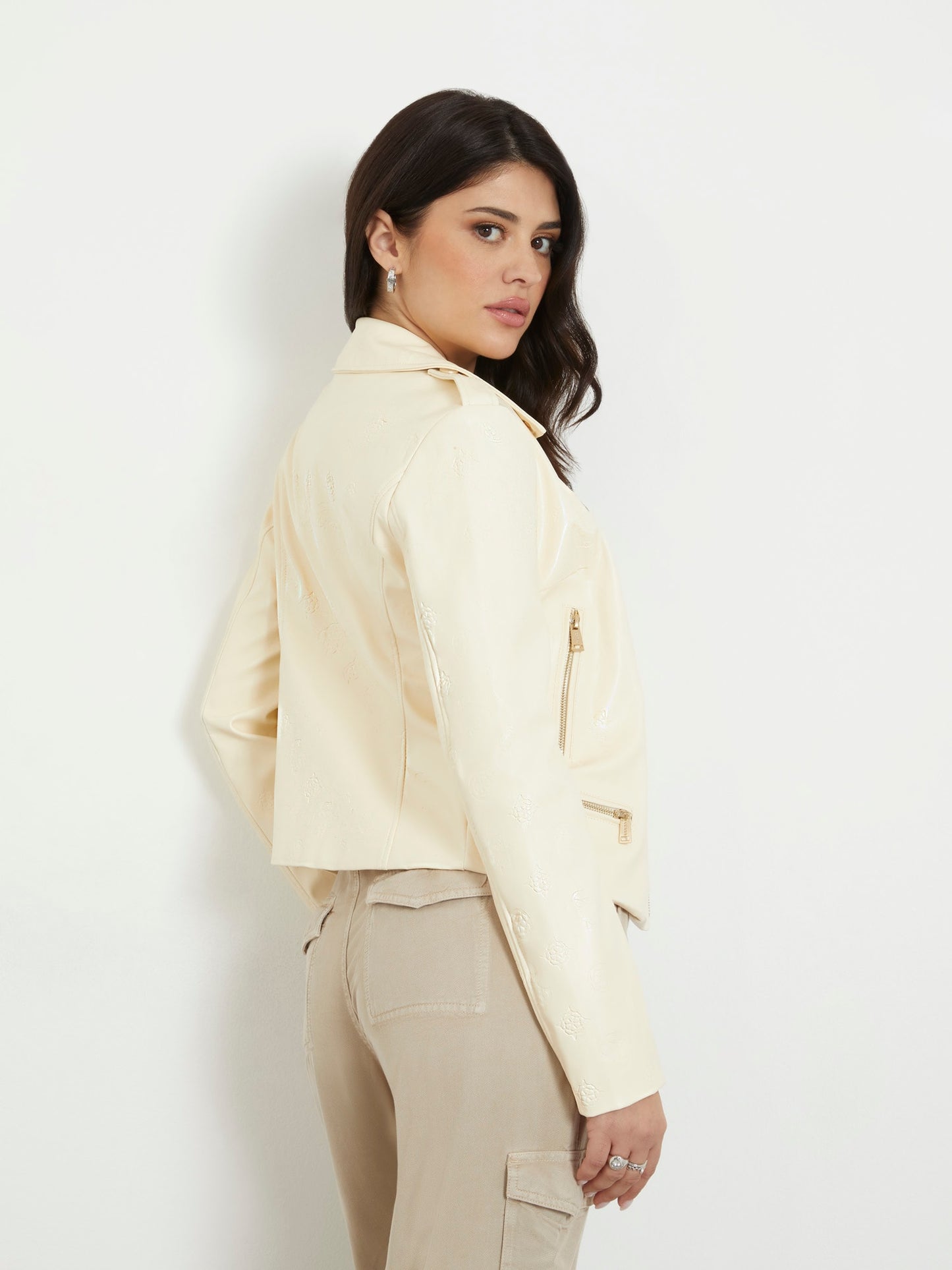 Faux leather biker jacket