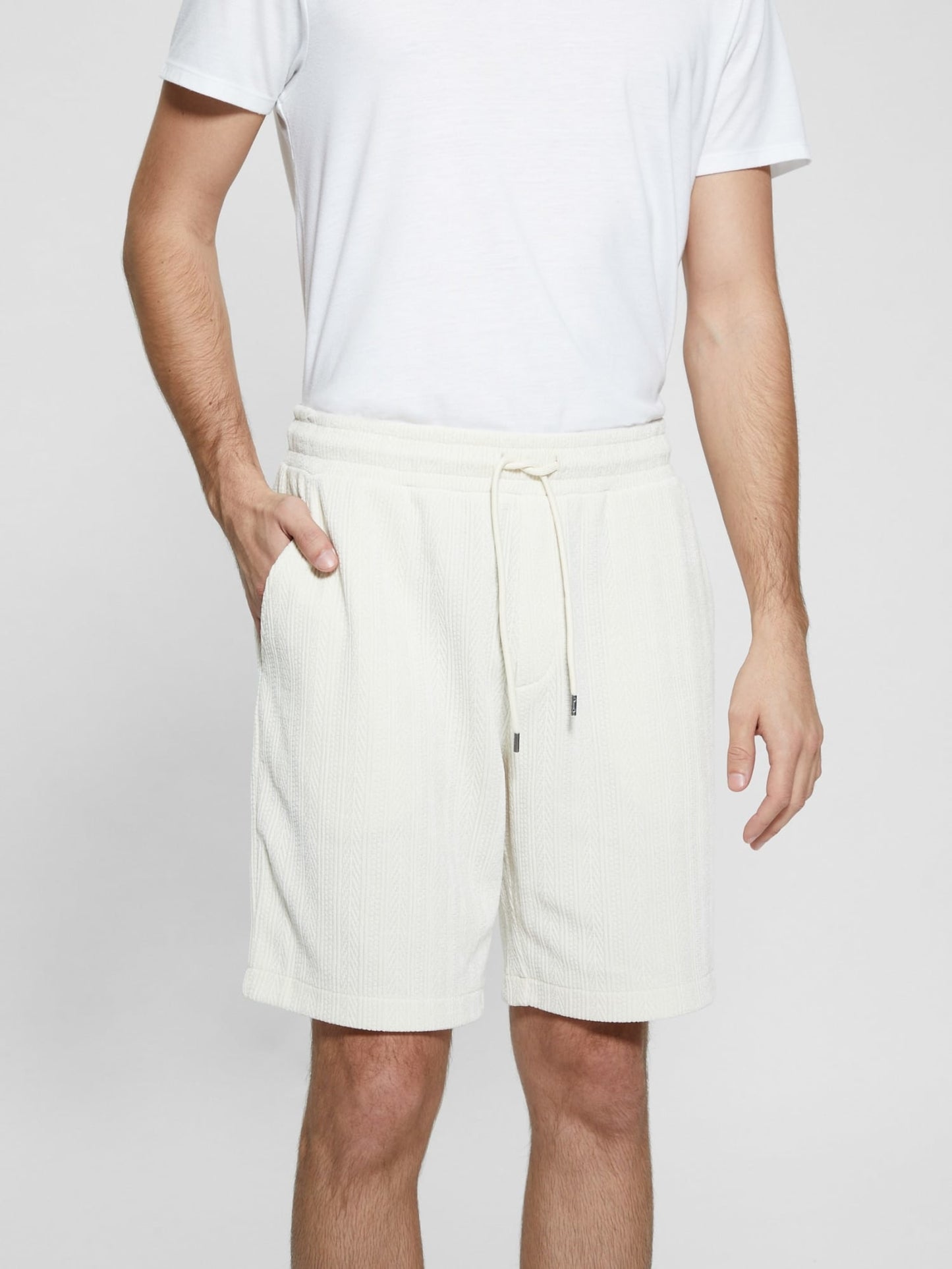Textured knit shorts