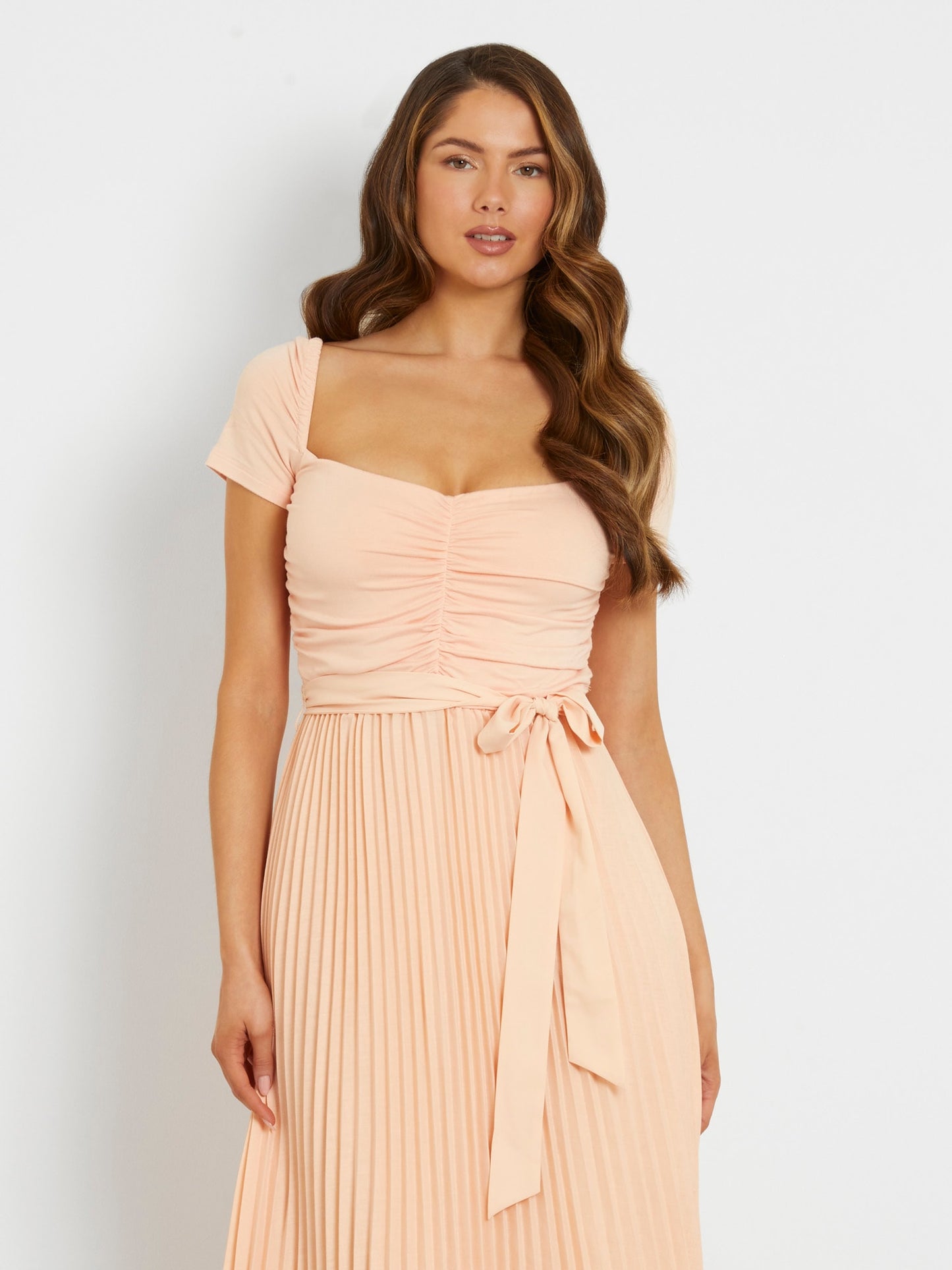 Pleated midi dress