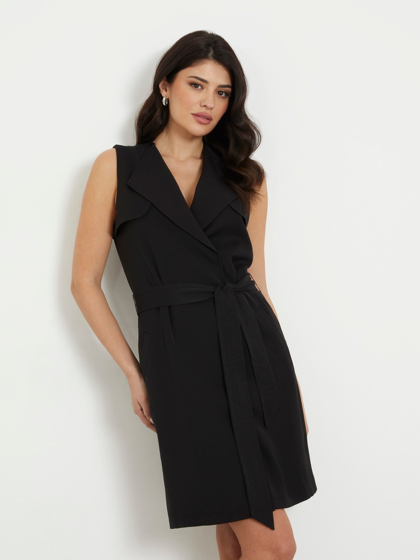 Belted mini wrap up dress_Women