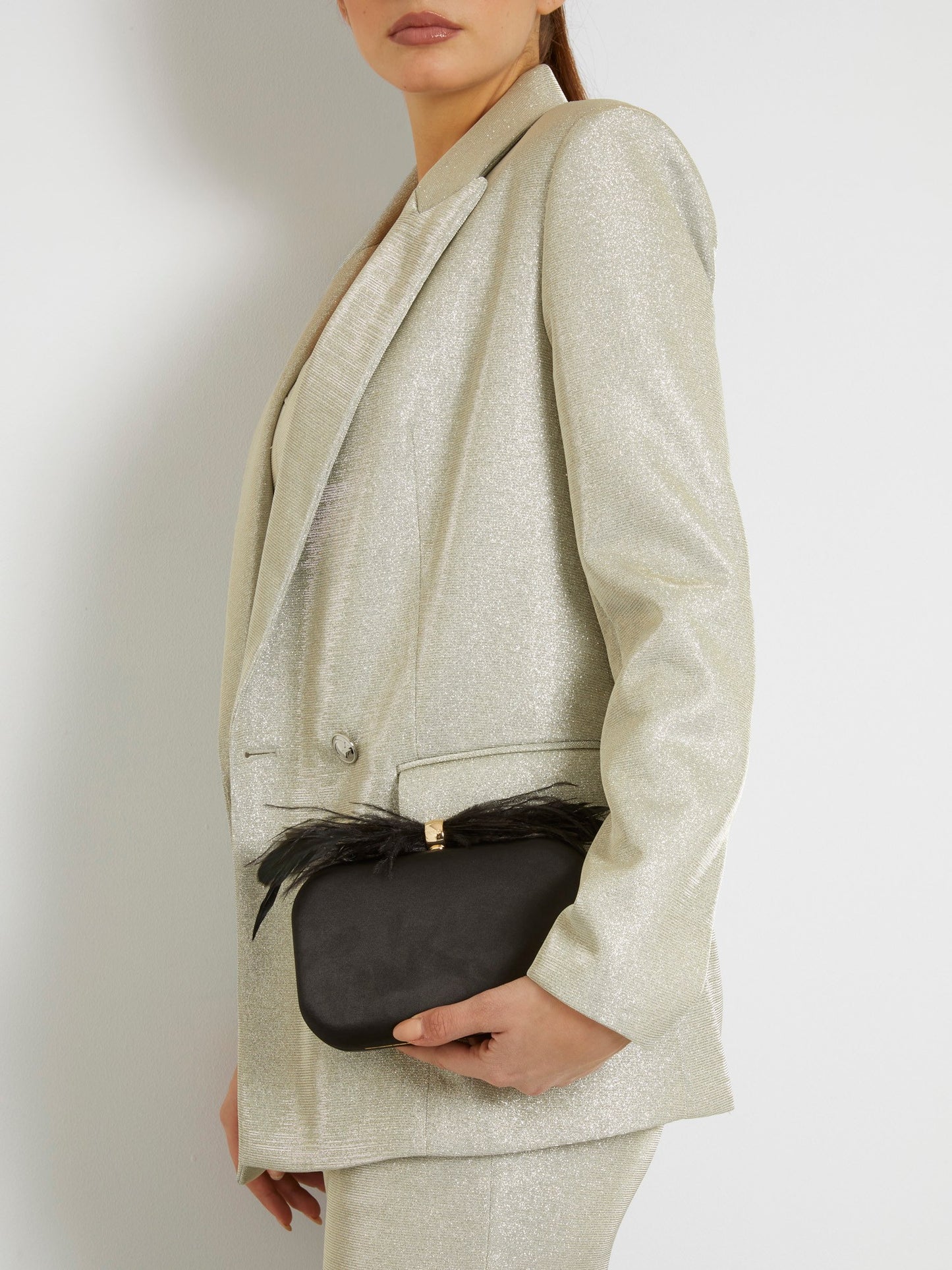 Keyah feathered clutch