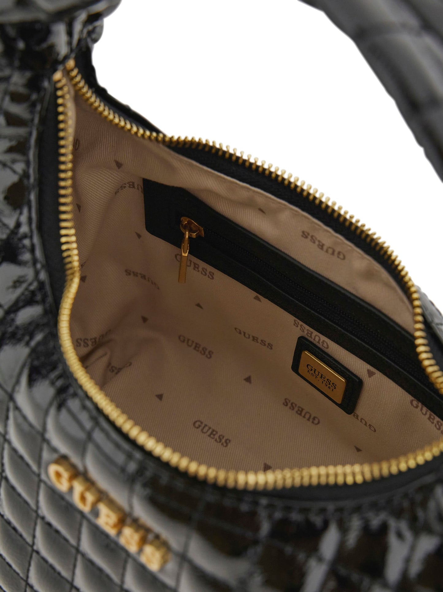 Tia patent leather shoulder bag
