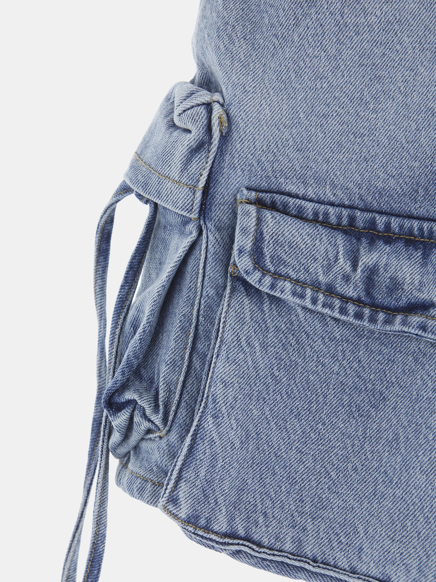 Cargo denim mini skirt