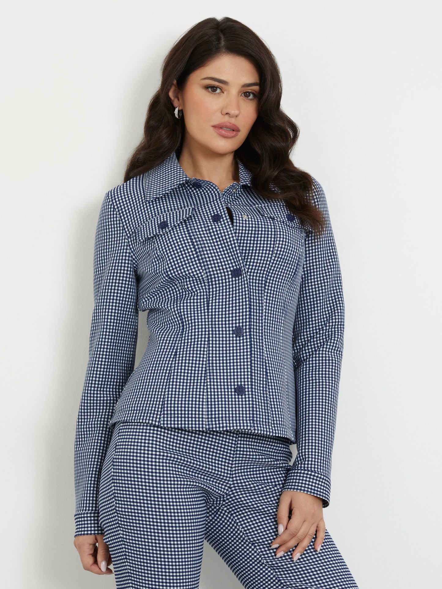 Gingham check print jacket
