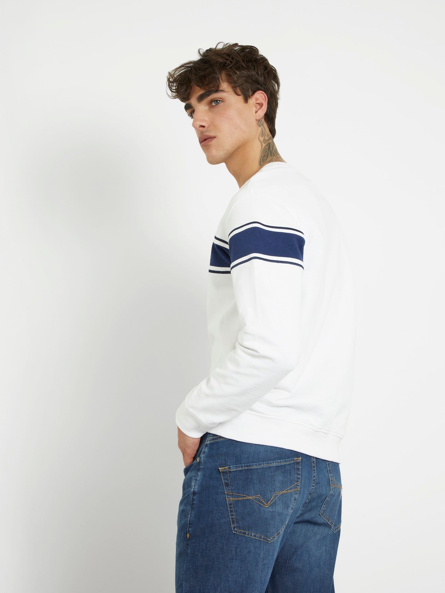 Stripe inserts sweatshirt
