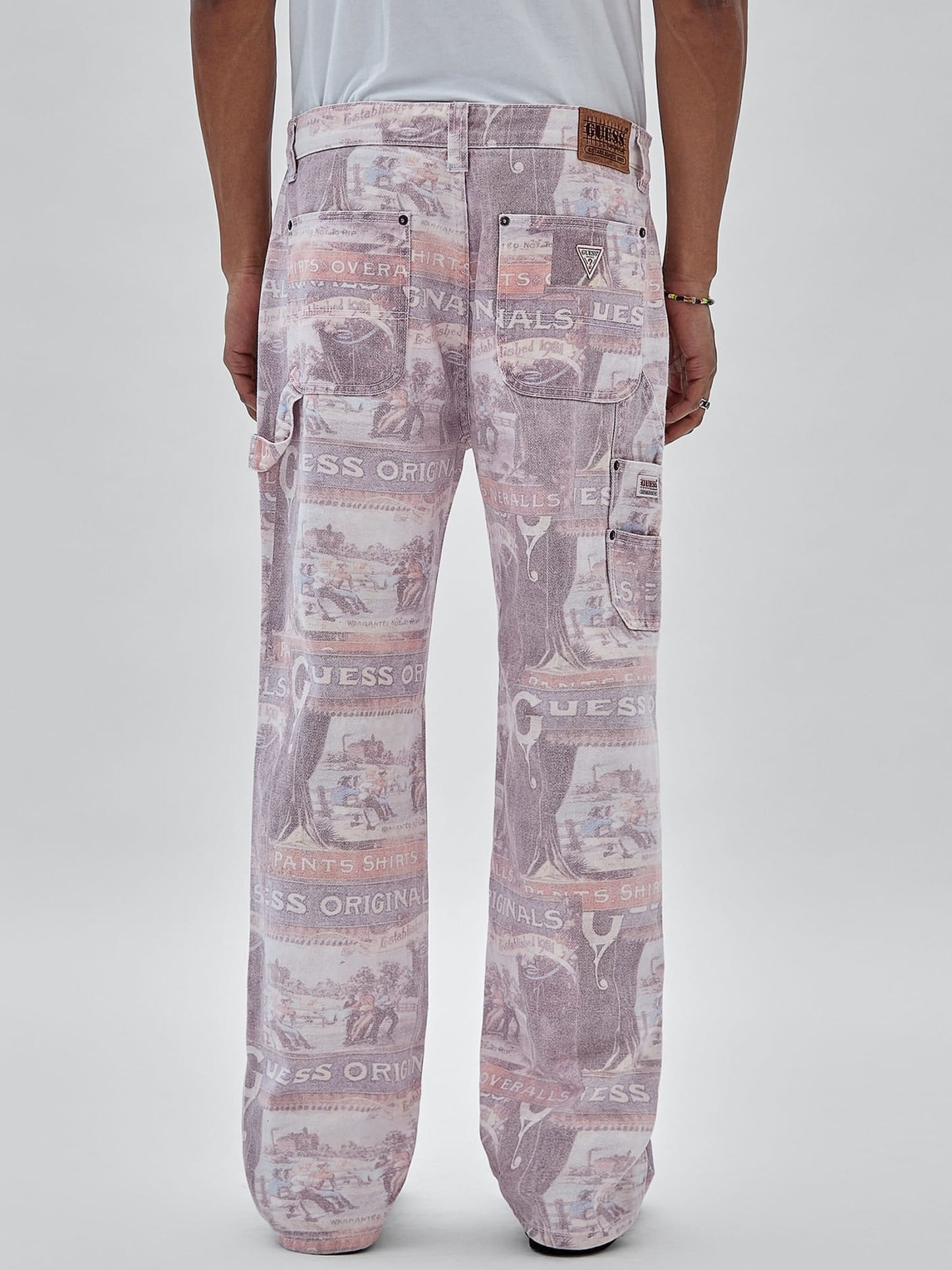 All over print carpenter denim pant
