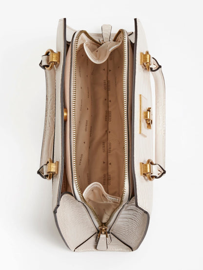 STEPHI CROC PRINT HANDBAG