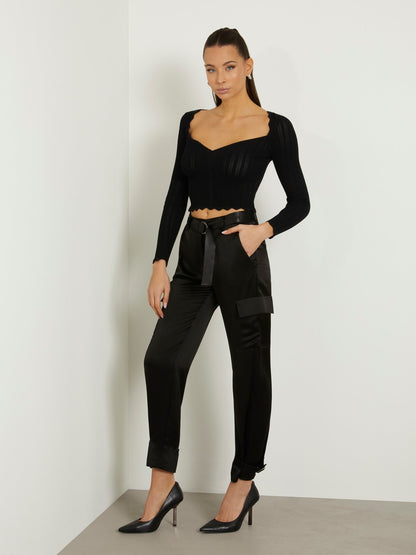 Satin cargo pant