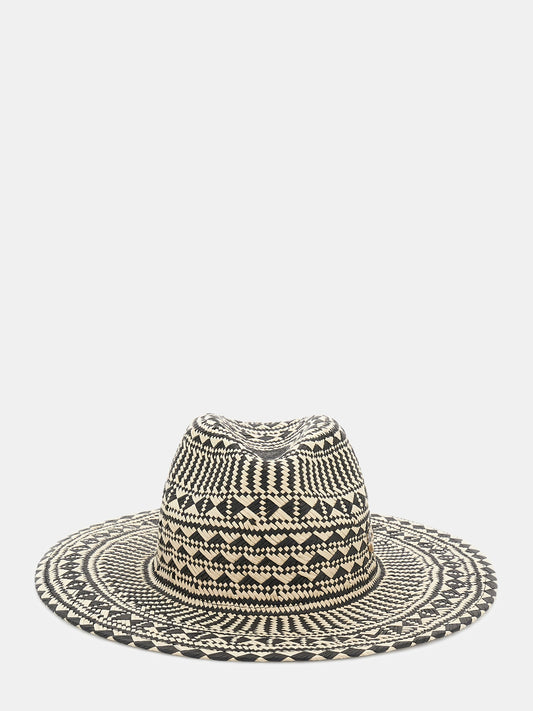 Geometric-design straw hat