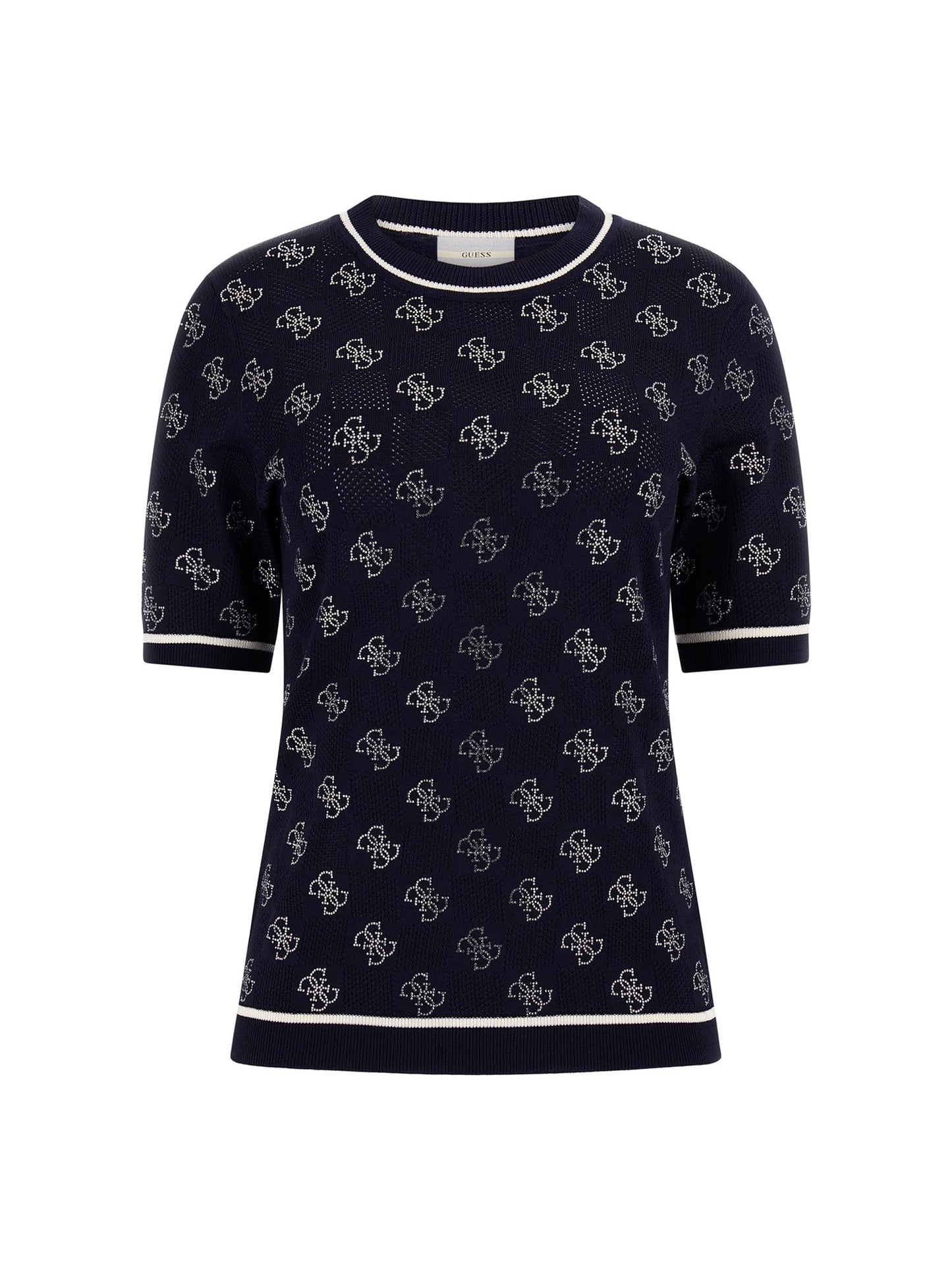 Rhinestones logo sweater top